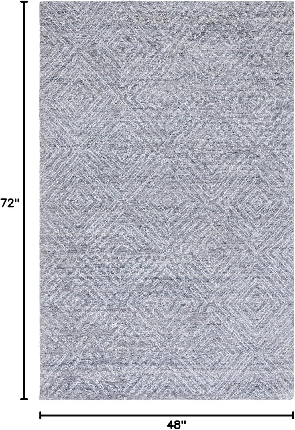Abstract ABT146 Handmade Indoor Area Rug - Blue - 4'x6' - Safavieh