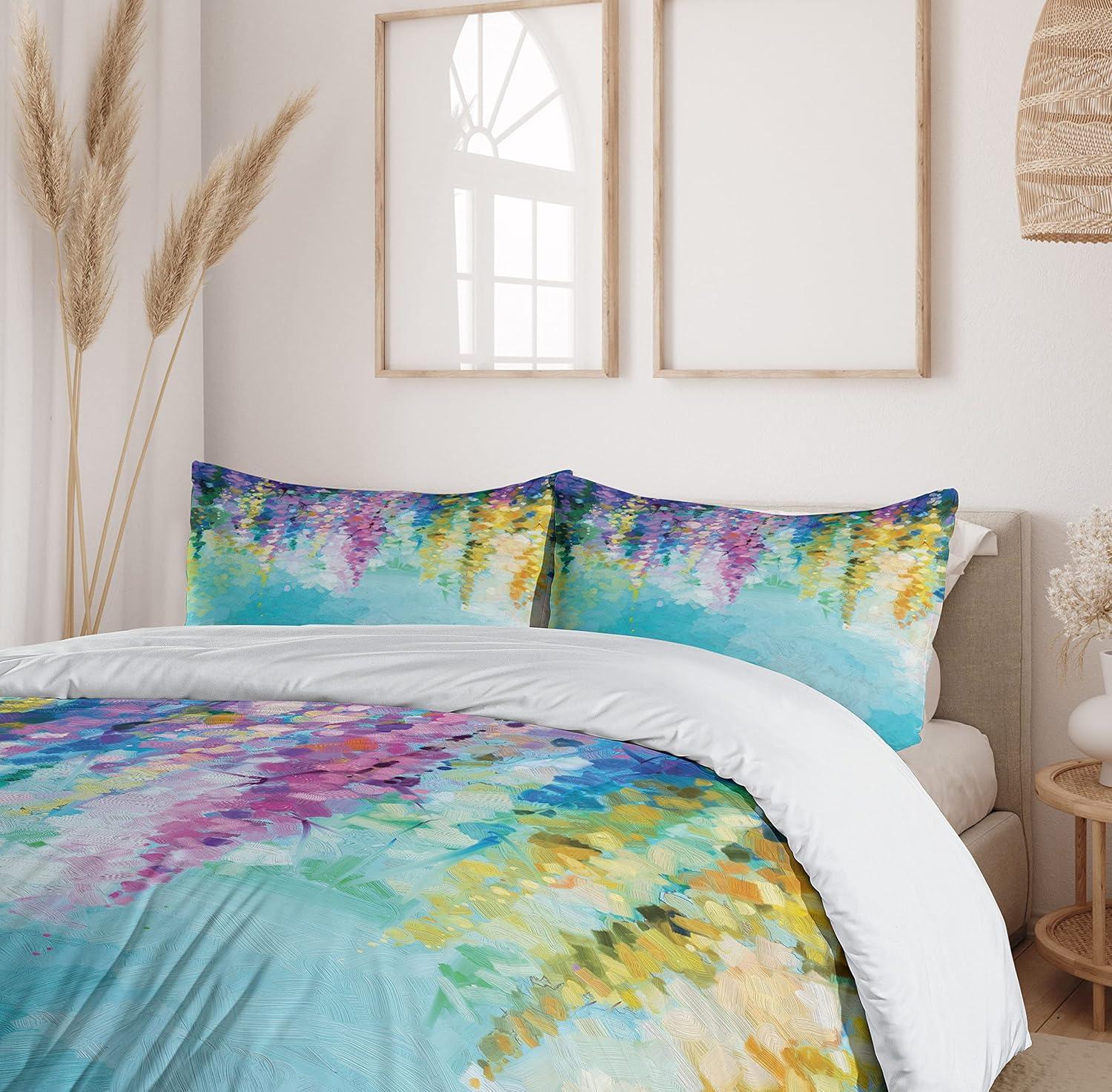 Watercolor Flower Home Modern & Contemporary Abstract Duvet Cover Set