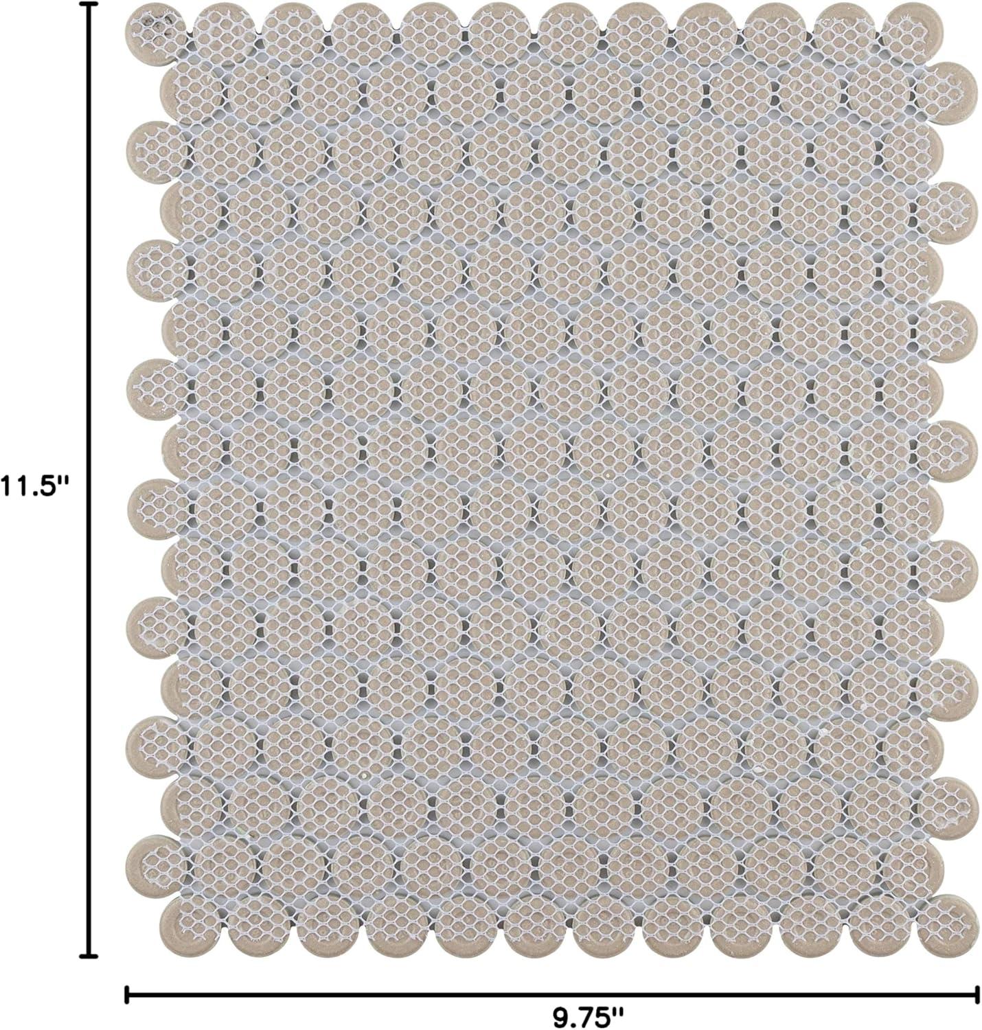 Metro Penny Matte Light Green Porcelain Mosaic Tile