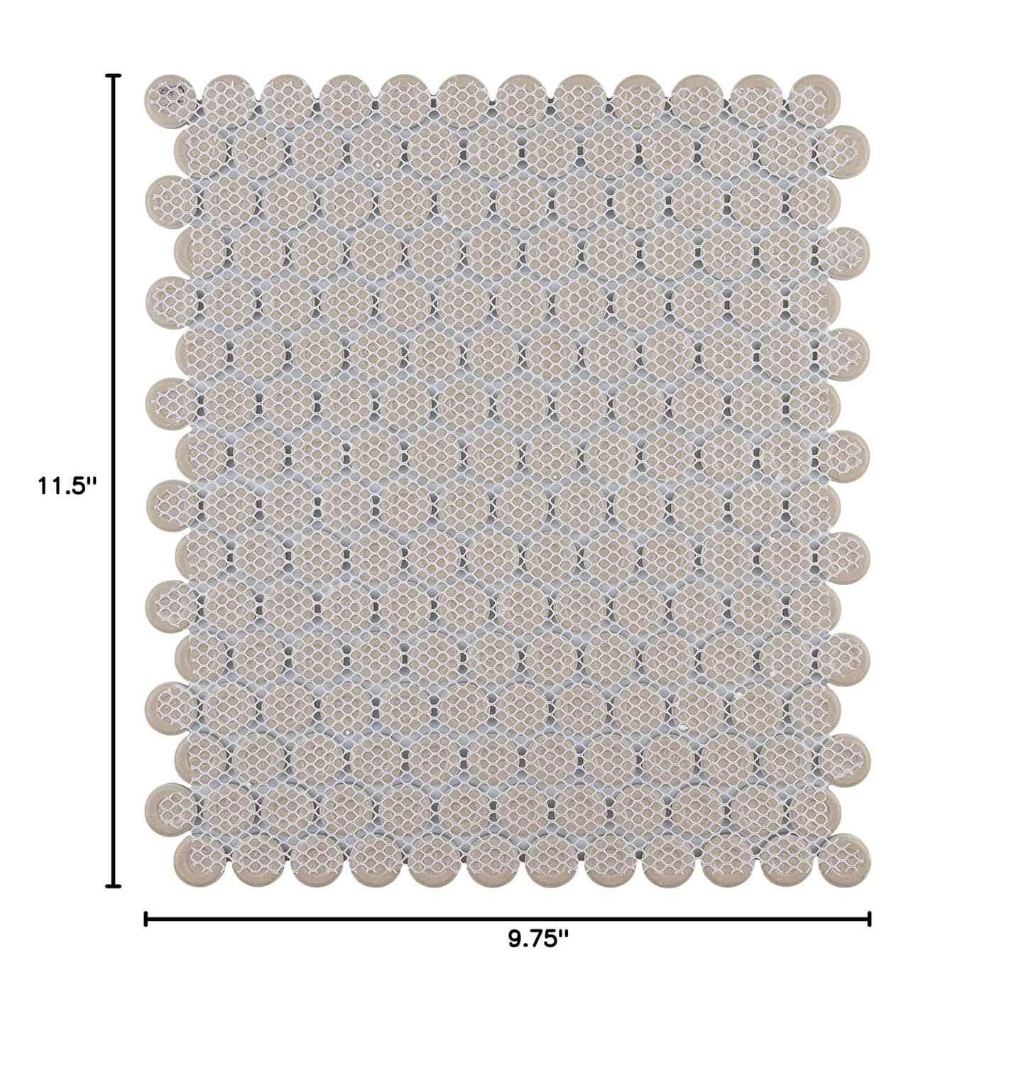 Metro Penny Matte Light Green 9-3/4 in. x 11-1/2 in. Porcelain Mosaic Tile (8.0 sq. ft./Case)
