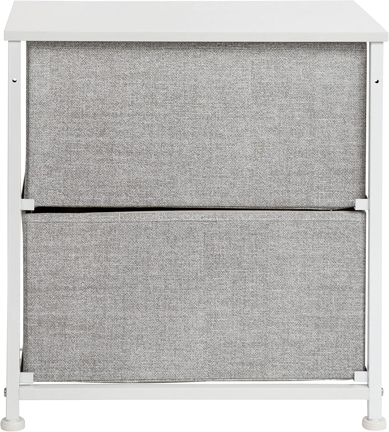 Flash Furniture Malone 2 Drawer Storage Stand with Wood Top & Fabric Pull Drawers