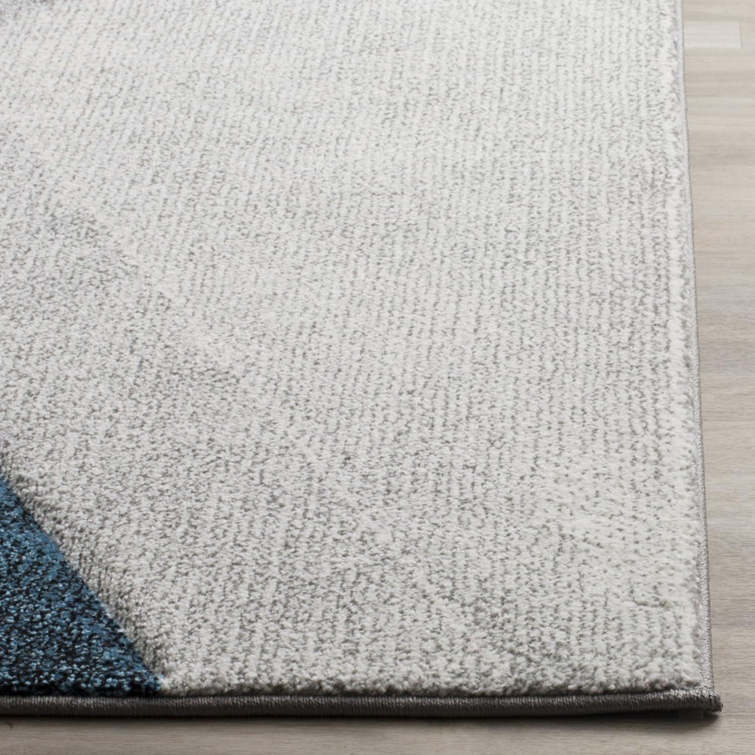 Hollywood HLW710 Power Loomed Accent Rug - Grey/Teal - 2'3"x4' - Safavieh.