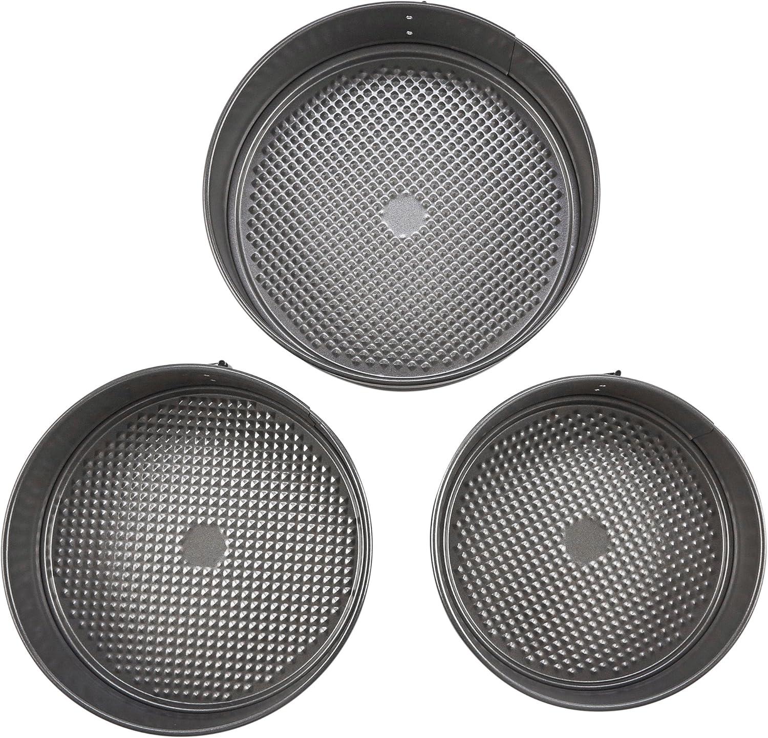 GoodCook Ready Set of 3 Nonstick Springform Pan Set Dark Gray