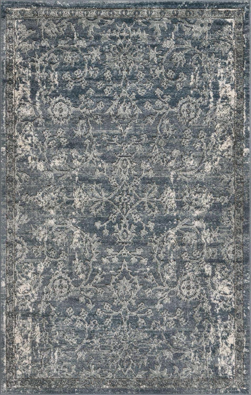 Unique Loom Portland Collection Area Rug - Albany (5' 3" x 8' Rectangle Blue/Ivory)