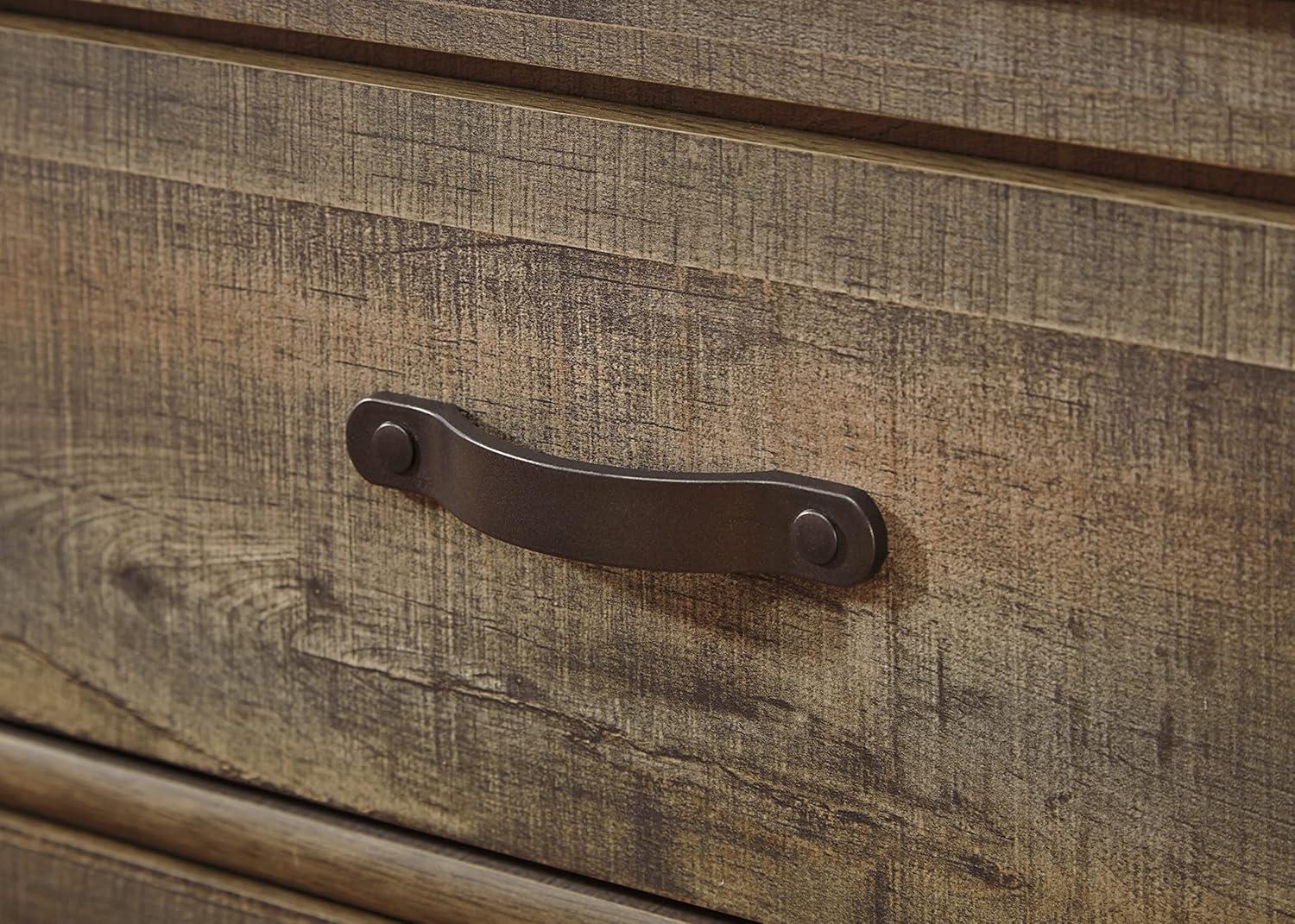 Transitional Brown 5-Drawer Chest with Nailhead Accents