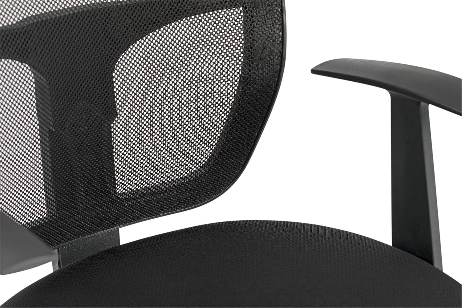 Riviera Drafting Chair - Black: Mesh Back, Adjustable Height, Footring, Home Office & Studio Comfort