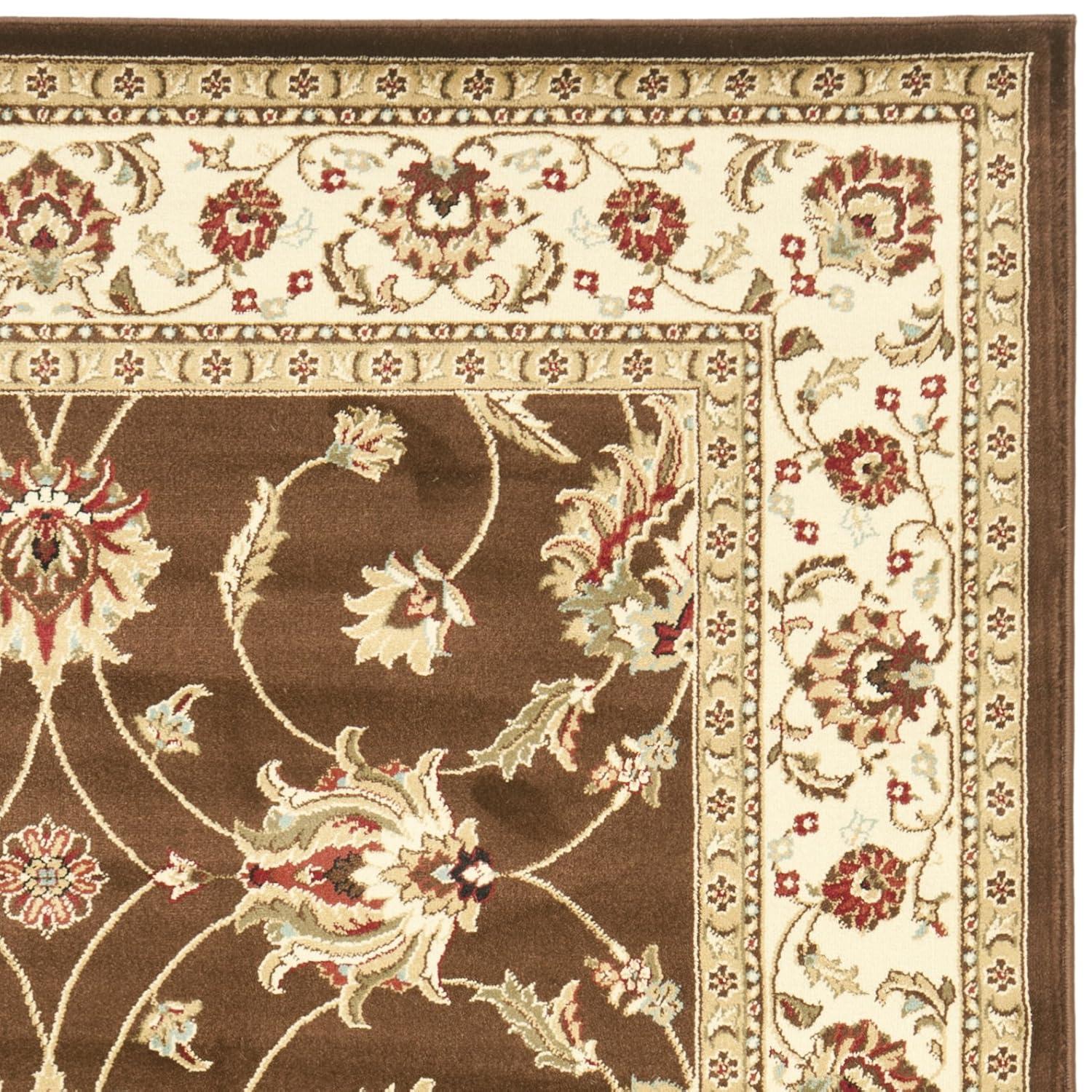 Lyndhurst LNH553 Power Loomed Area Rug - Brown/Ivory - 5'3"x7'6" - Safavieh