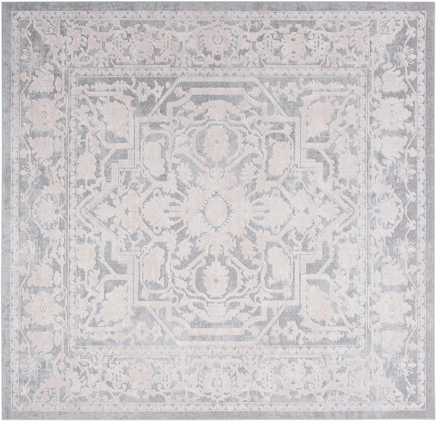 Reflection RFT665 Power Loomed Indoor Area Rug - Light Grey/Cream - 6'7"x6'7" - Safavieh.