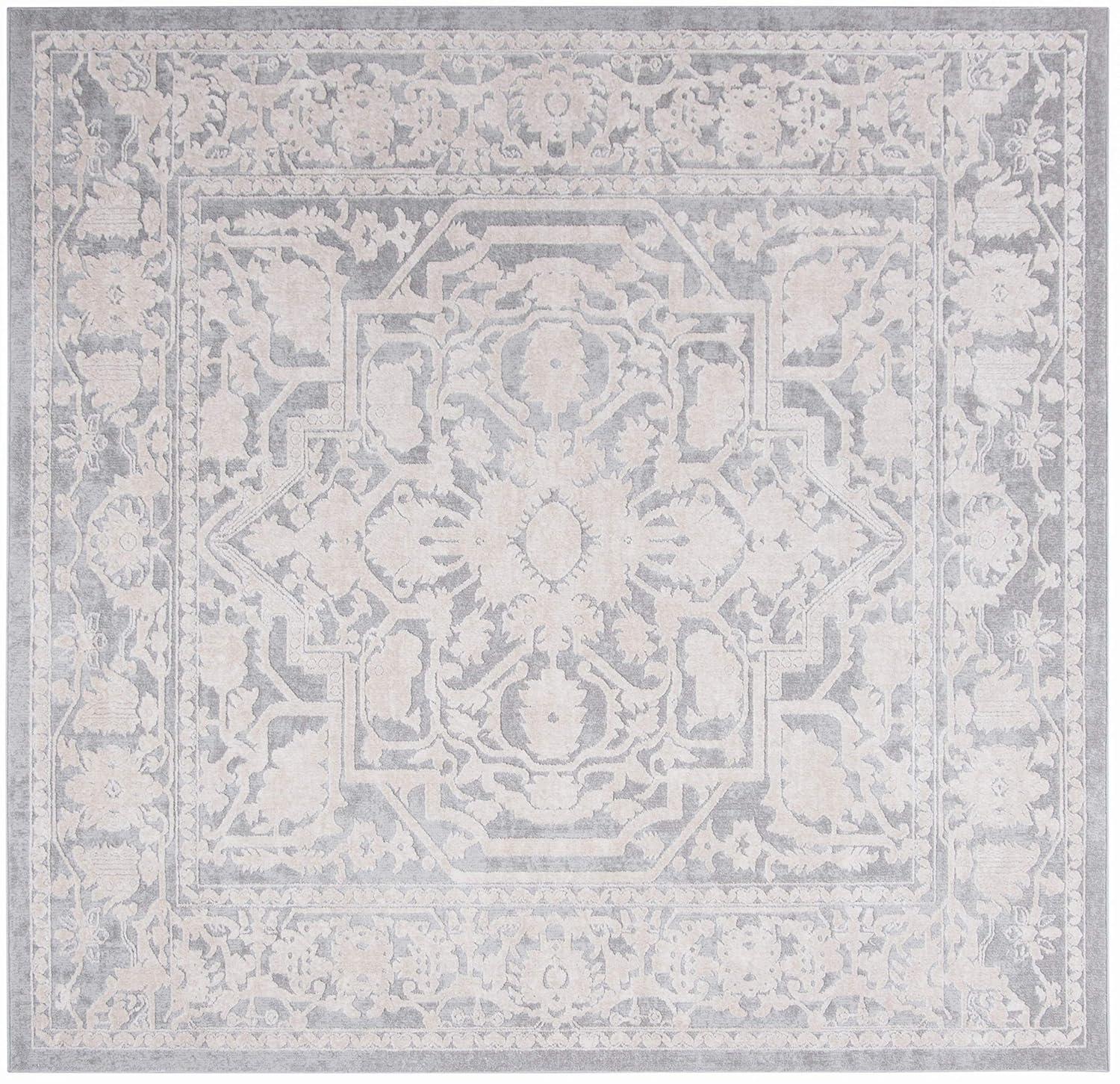 Reflection RFT665 Power Loomed Indoor Area Rug - Light Grey/Cream - 6'7"x6'7" - Safavieh.