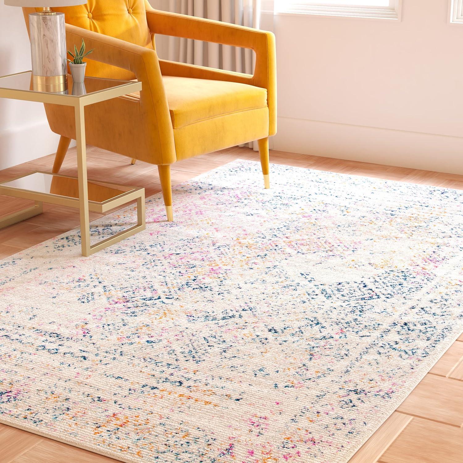 Tulum TUL264 Power Loomed Indoor Area Rug - Ivory/Dark Blue - 6'x9' - Safavieh