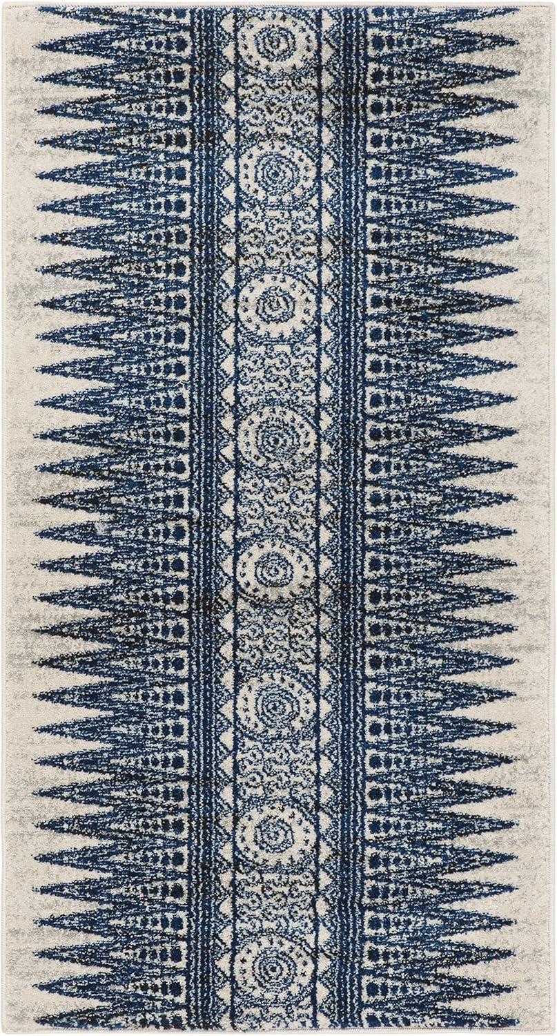 Evoke EVK226 Power Loomed Accent Rug - Ivory/Blue - 2'2"x4' - Safavieh.