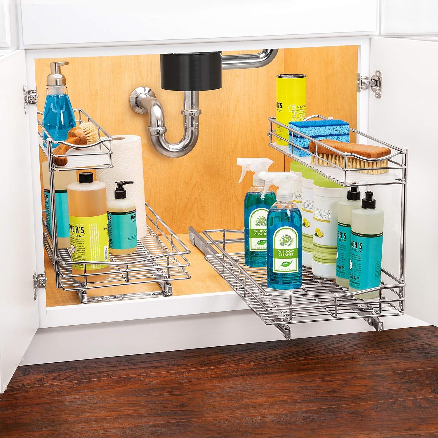 Chrome Two-Tier Pull Out Under Sink Organizer