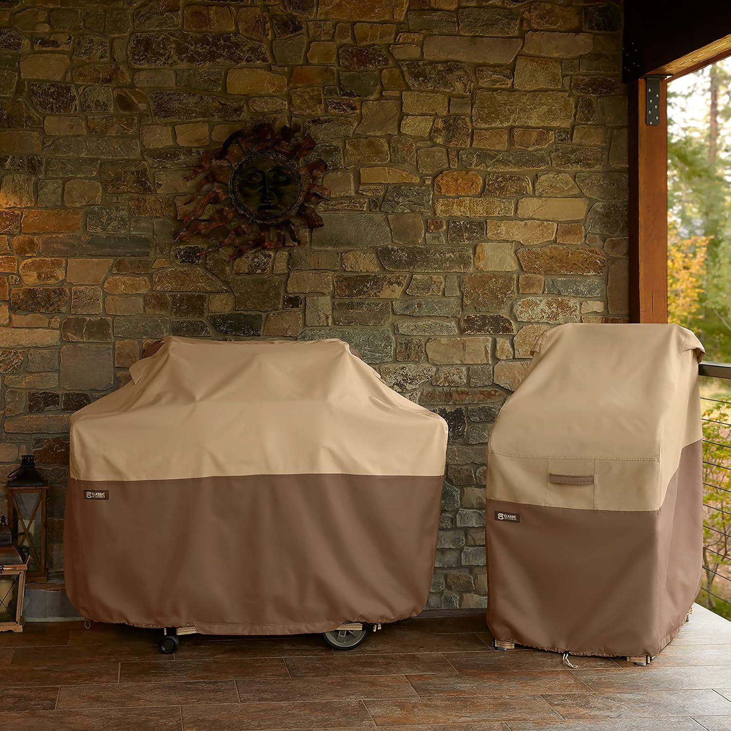 Earth-Toned Waterproof PVC Gas Grill Cover, 72 x 32 x 51 Inch