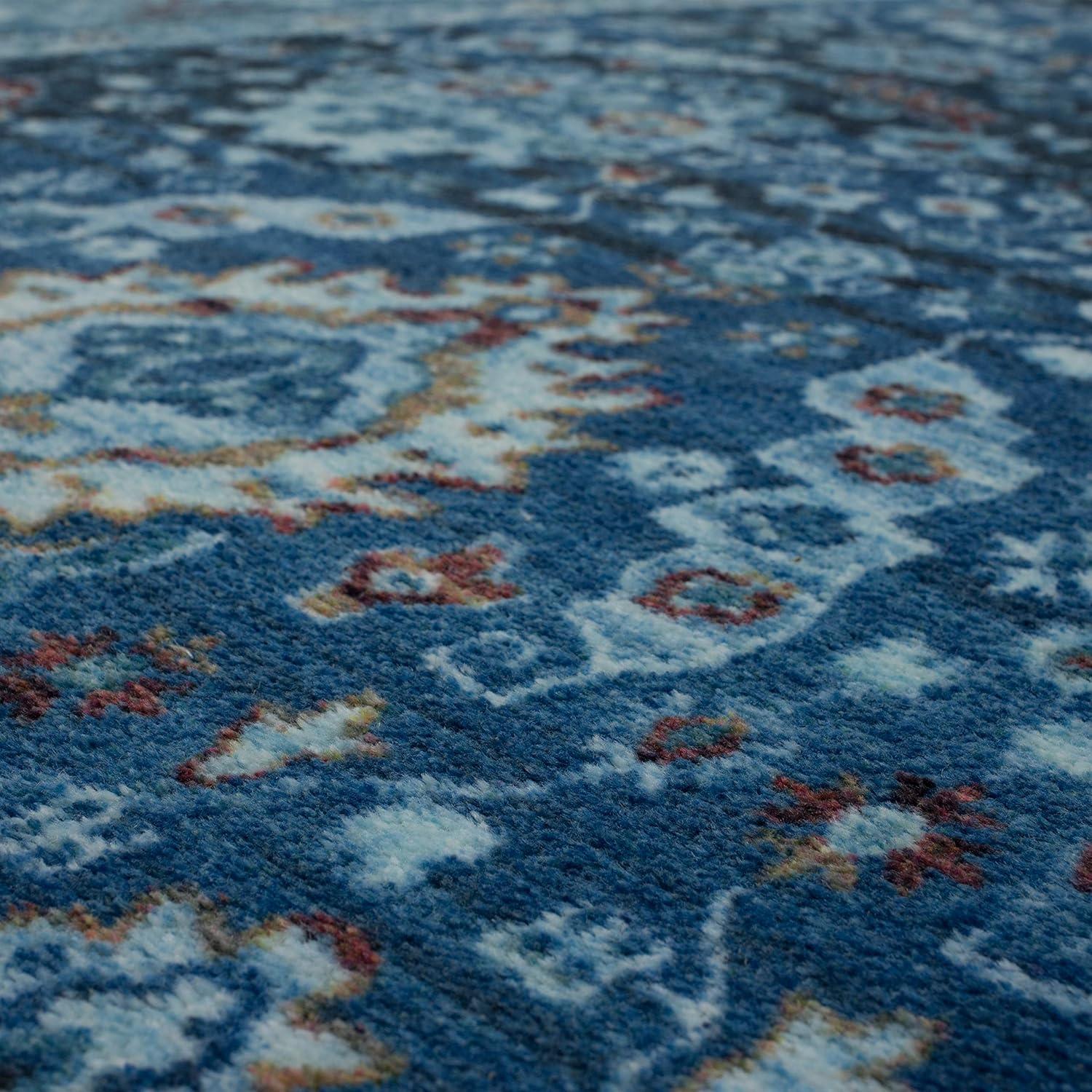 Mohawk Home Prismatic Marshall Denim Floral Ornamental (2' X 3') Accent Rug