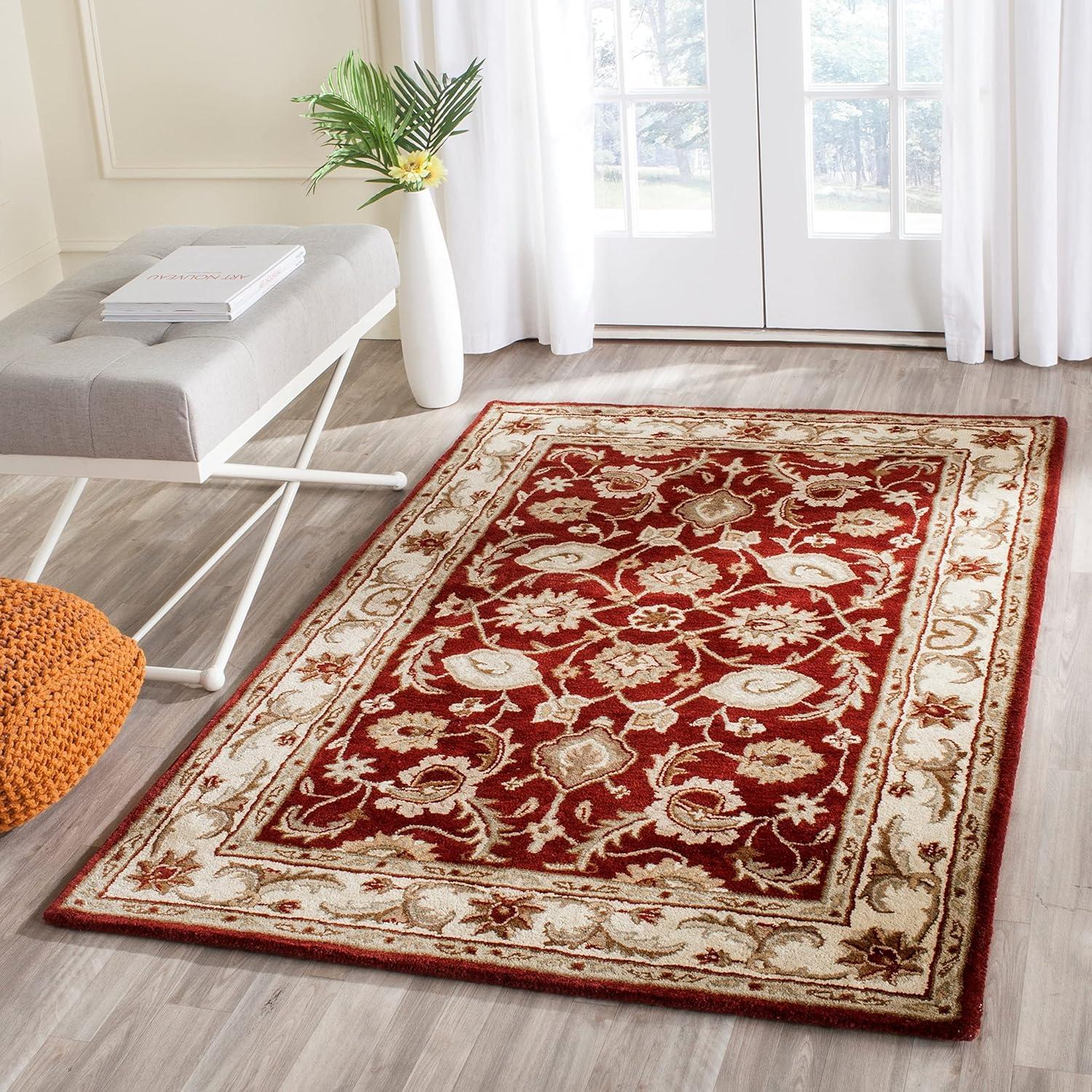 Royalty ROY244 Hand Tufted Area Rug - Red/Ivory - 8'x10' - Safavieh.