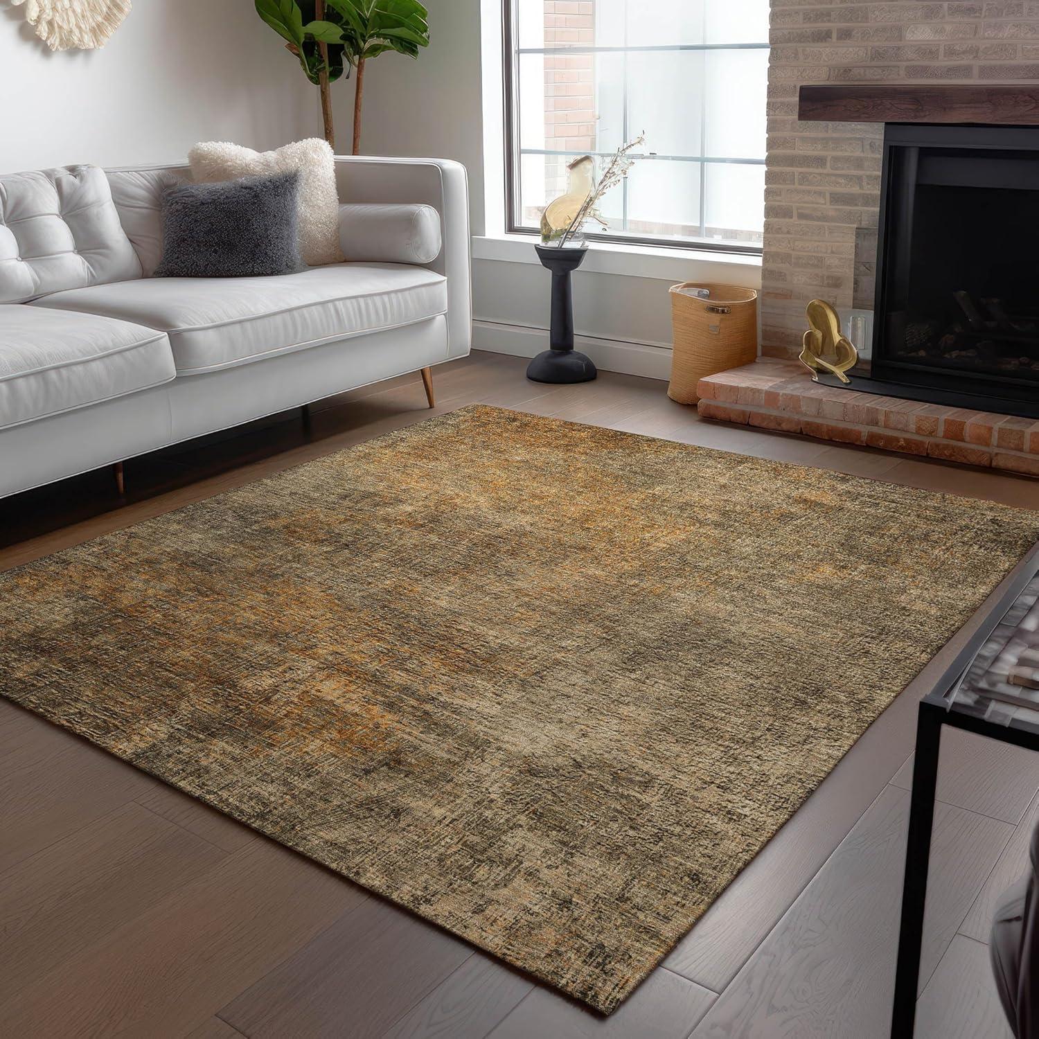 Brown Synthetic Flat Woven Reversible 10' x 14' Area Rug