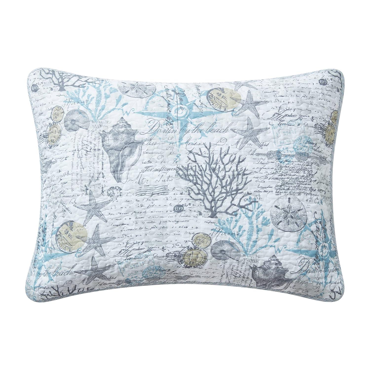 Tommy Bahama Home Tommy Bahama Beach Bliss Grey Cotton Reversible Quilt Set