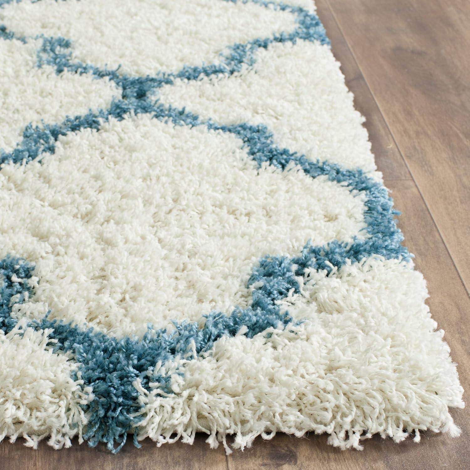 Shag Kids SGK569 Power Loomed Accent Rug - Ivory/Blue - 2'3"x5' - Safavieh.