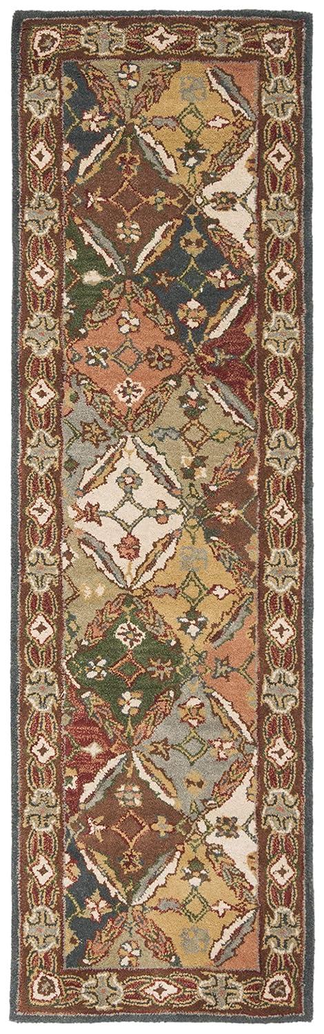 SAFAVIEH Heritage Abbey Traditional Wool Runner Rug, Green/Red, 2'3" x 12'