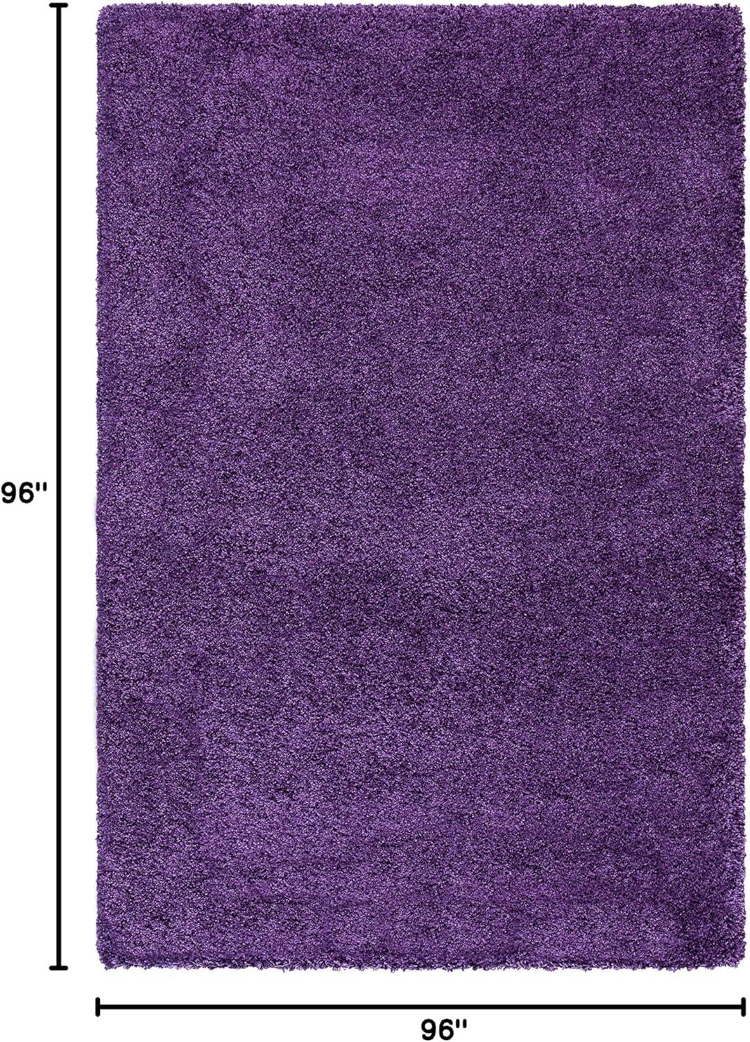 Ultra-Soft Aqua Blue Geometric 8' Square Shag Area Rug