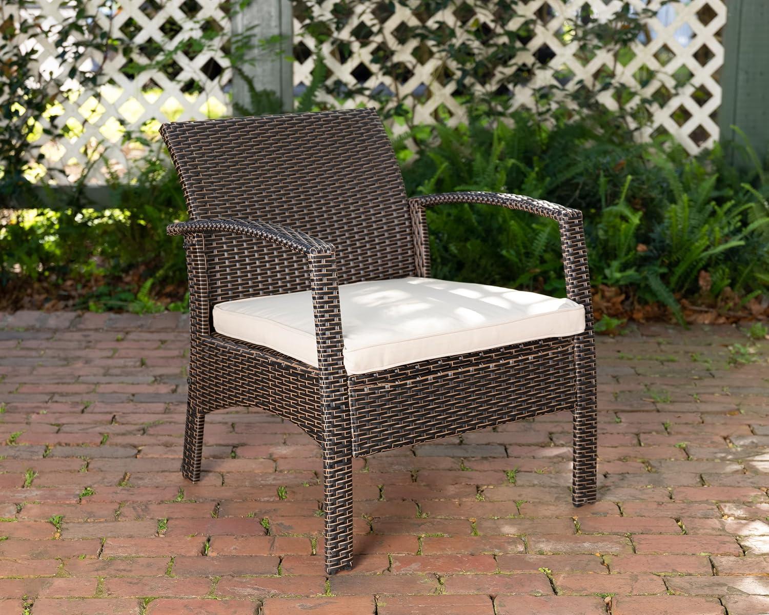 PatioSense Patio Sense Bondi Armchair-Lightweight & Durable - Low Maintenance -Khaki Cushion Included - Mocha