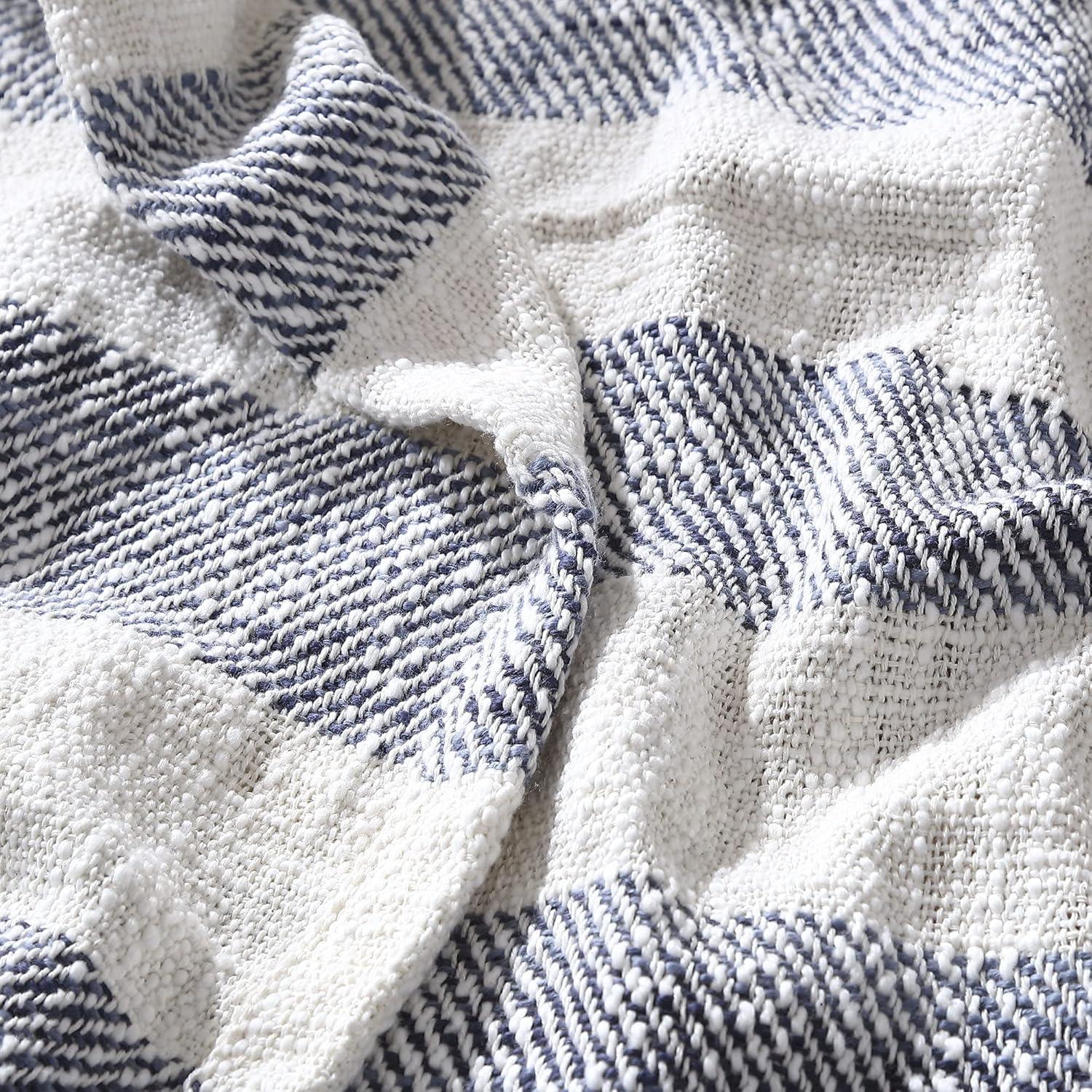 Brielle Home Lara Striped Cotton Throw Blanket