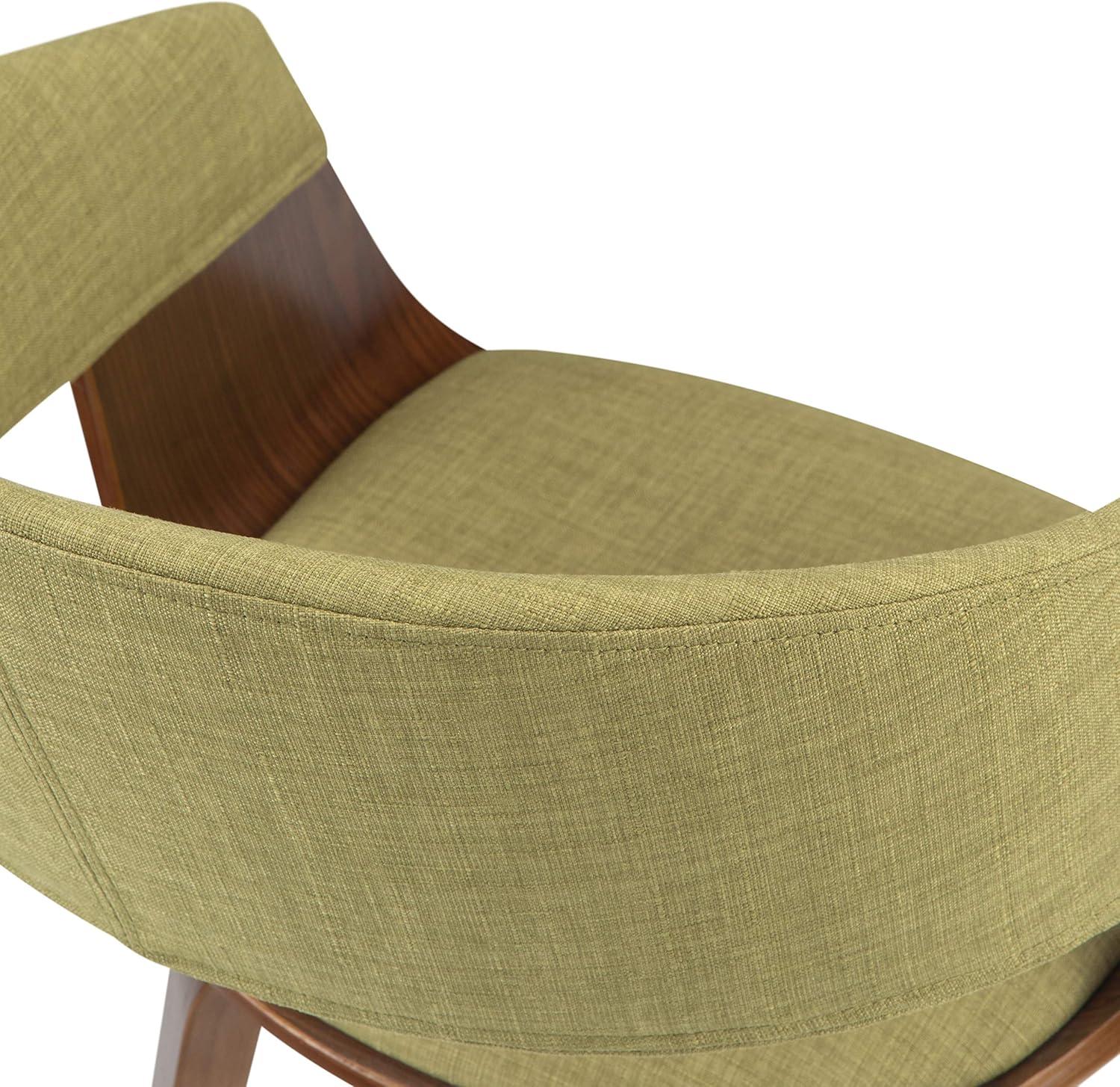 Acid Green Linen Upholstered Bentwood Dining Chair