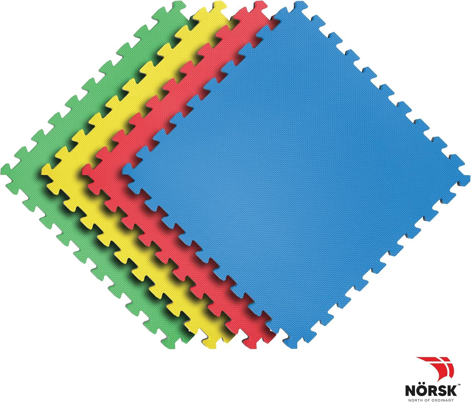 Multicolor-Gray 24 in. x 24 in. EVA Foam Multi-Purpose Reversible Interlocking Tiles (48 sq. ft. - 12 tiles)