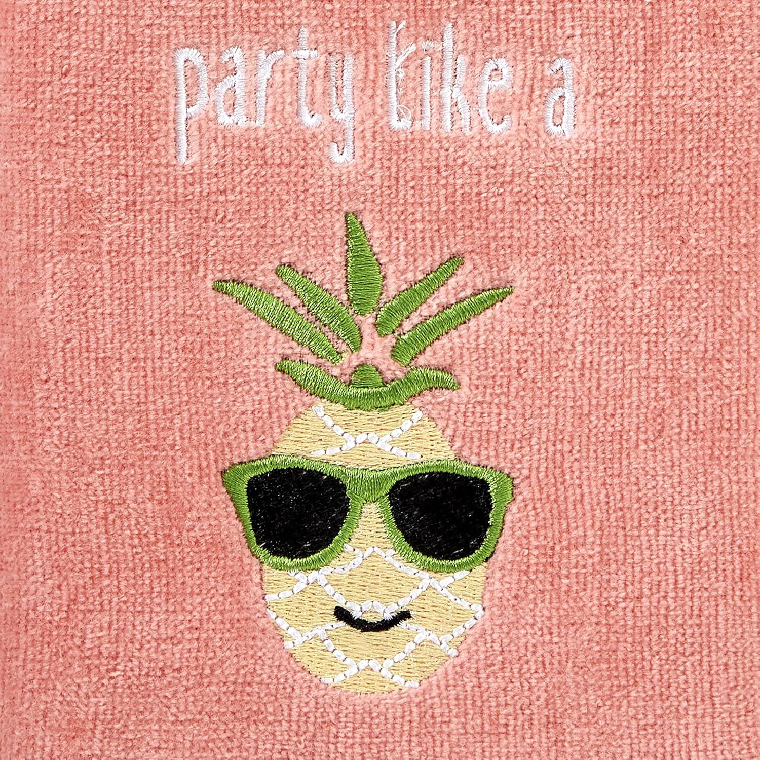 SKL Home 2pc Party Pineapple Hand Towels : Microfiber, Machine Washable, Non-Slip Backing