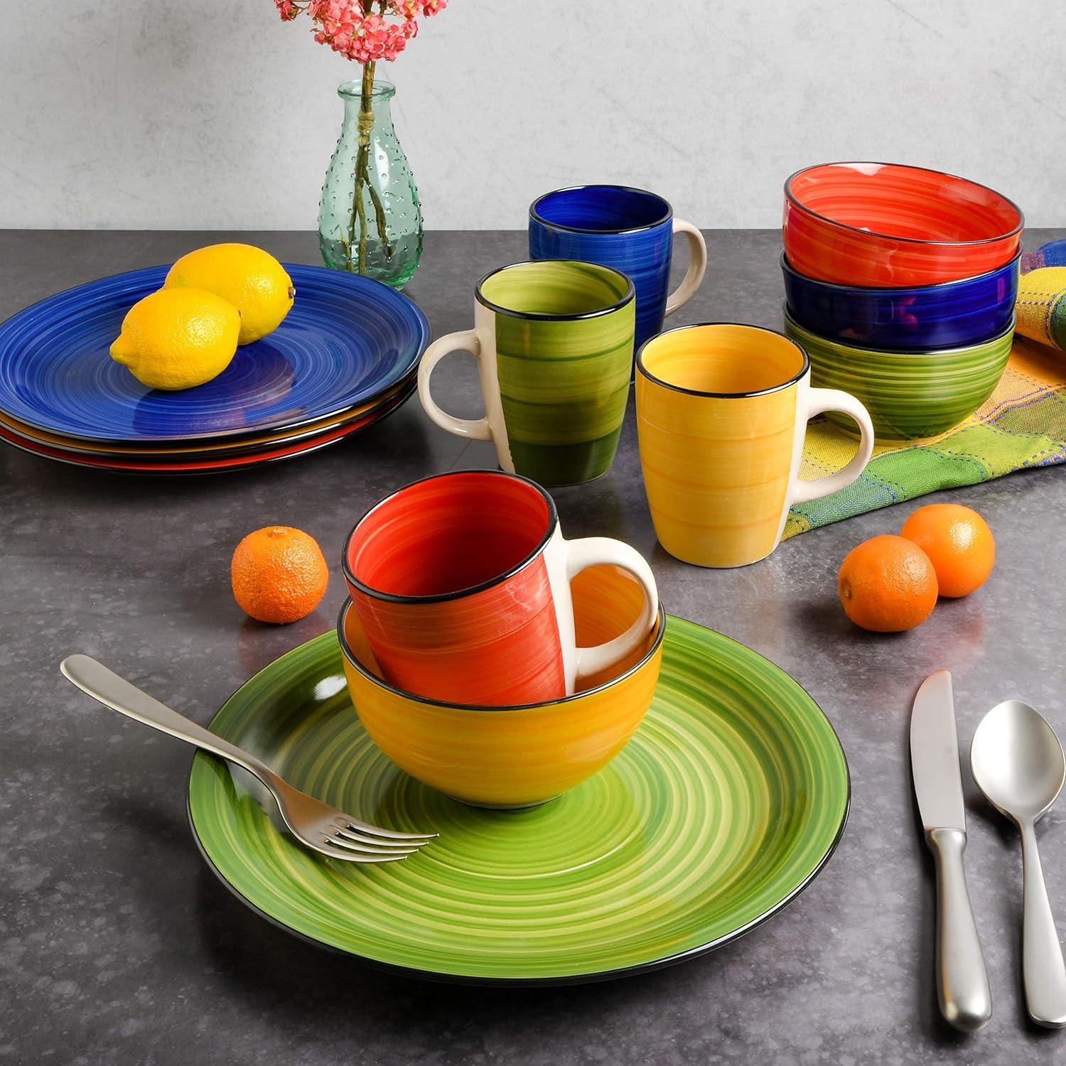 Gibson Home Color Vibes 12-Piece Dinnerware set - Assorted Colors