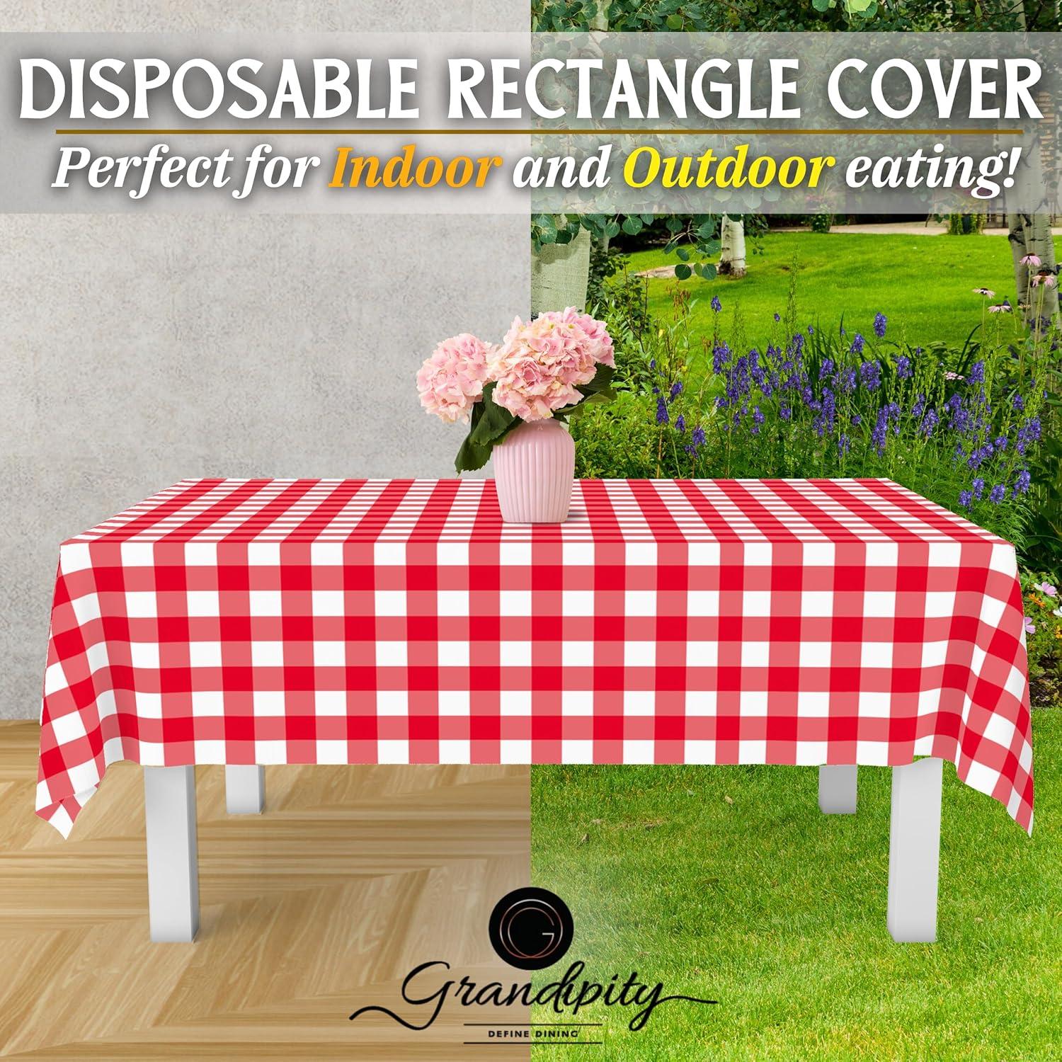 Gold 12-Pack Premium Disposable Plastic Picnic Tablecloths