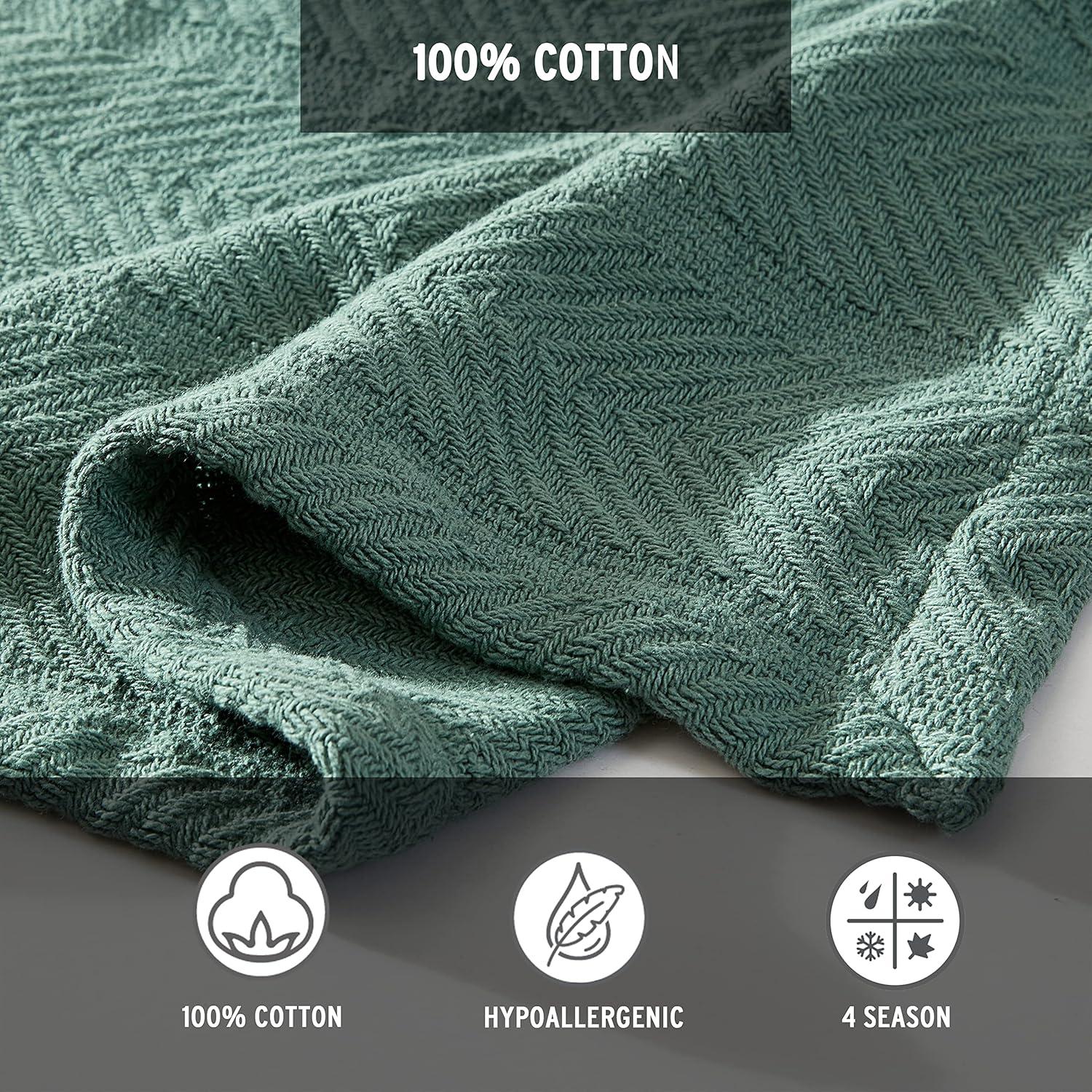 Eddie Bauer Herringbone Cotton Reversible Blanket