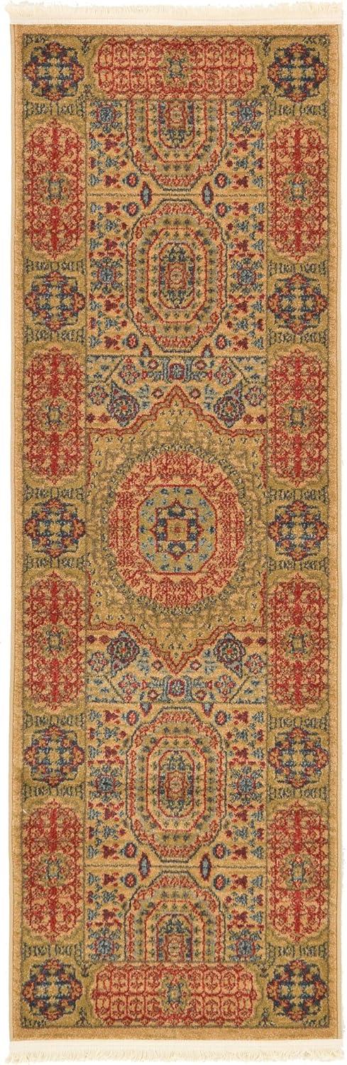 Unique Loom Palace Collection Area Rug - Amber (6' 1" x 9' Rectangle Light Blue/Light Brown)