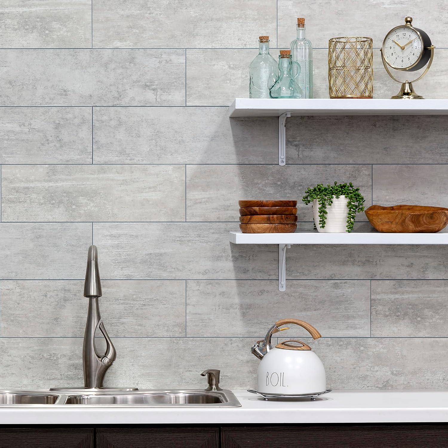 Palisade 22.8 in. x 7.31 in. Interlocking Vinyl Waterproof Wall/Backsplash Tiles