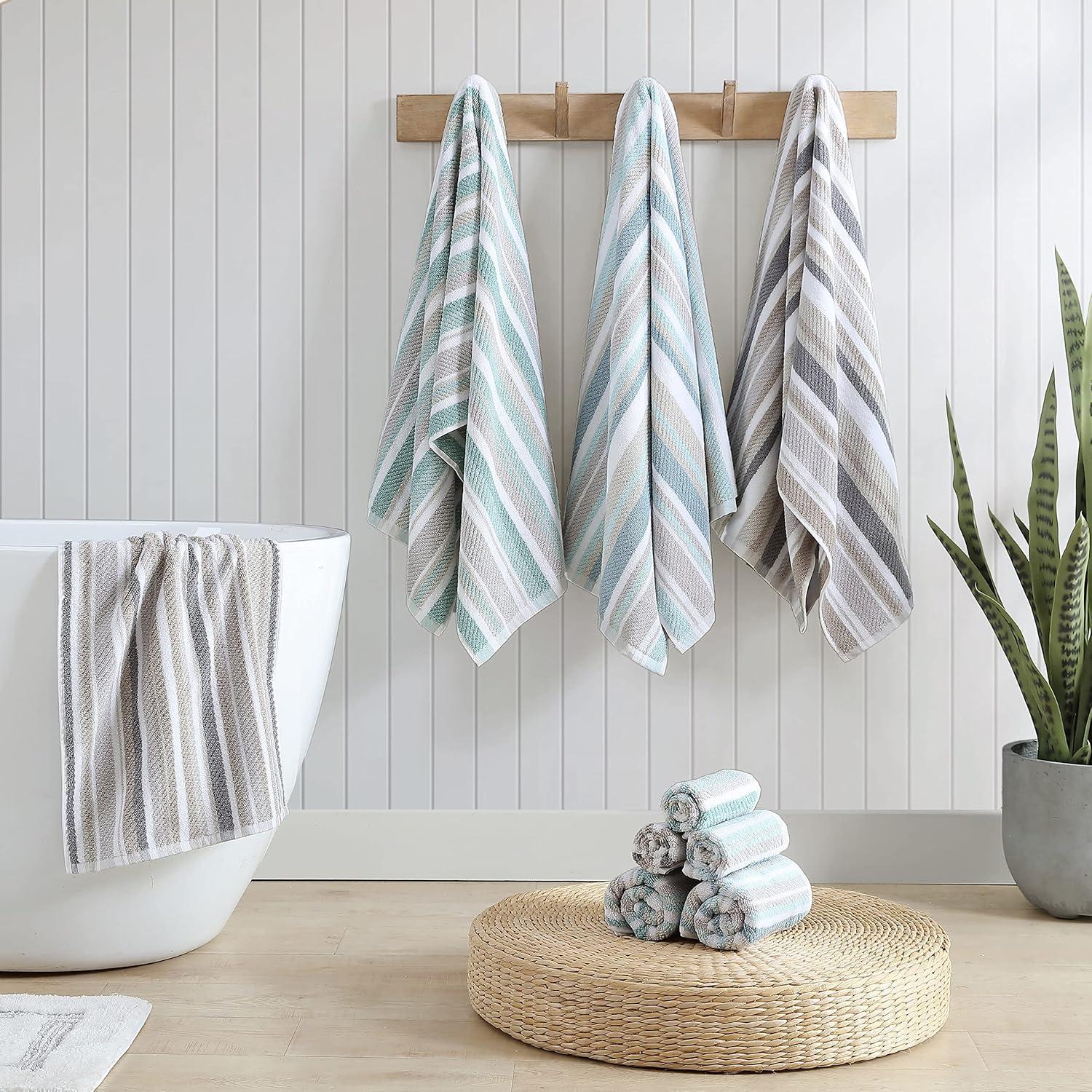 Ocean Bay Gray Cotton 3-Piece Towel Set