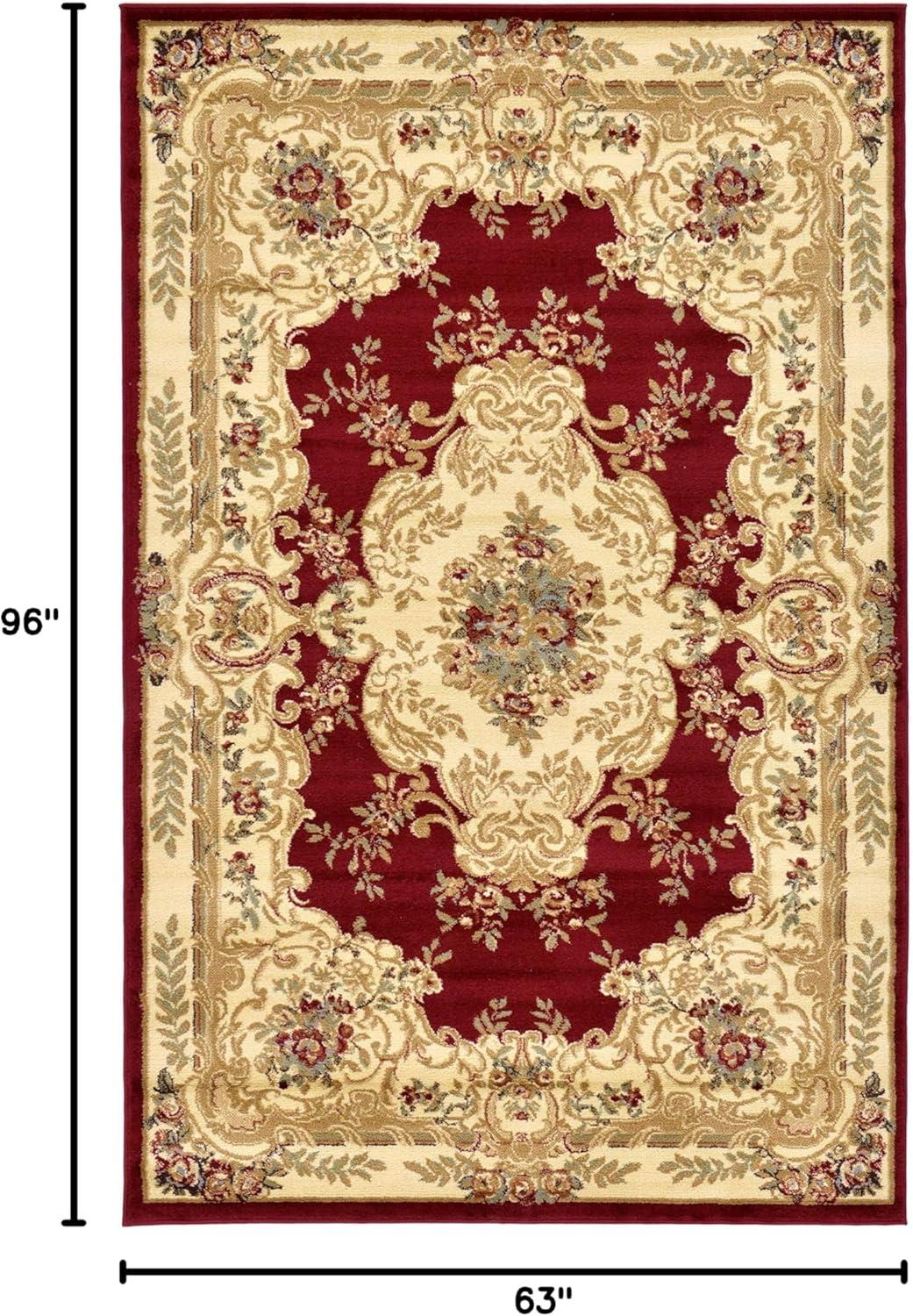 Unique Loom Versailles Collection Area Rug - Charles (5' 3" x 8' Rectangle Red/Cream)