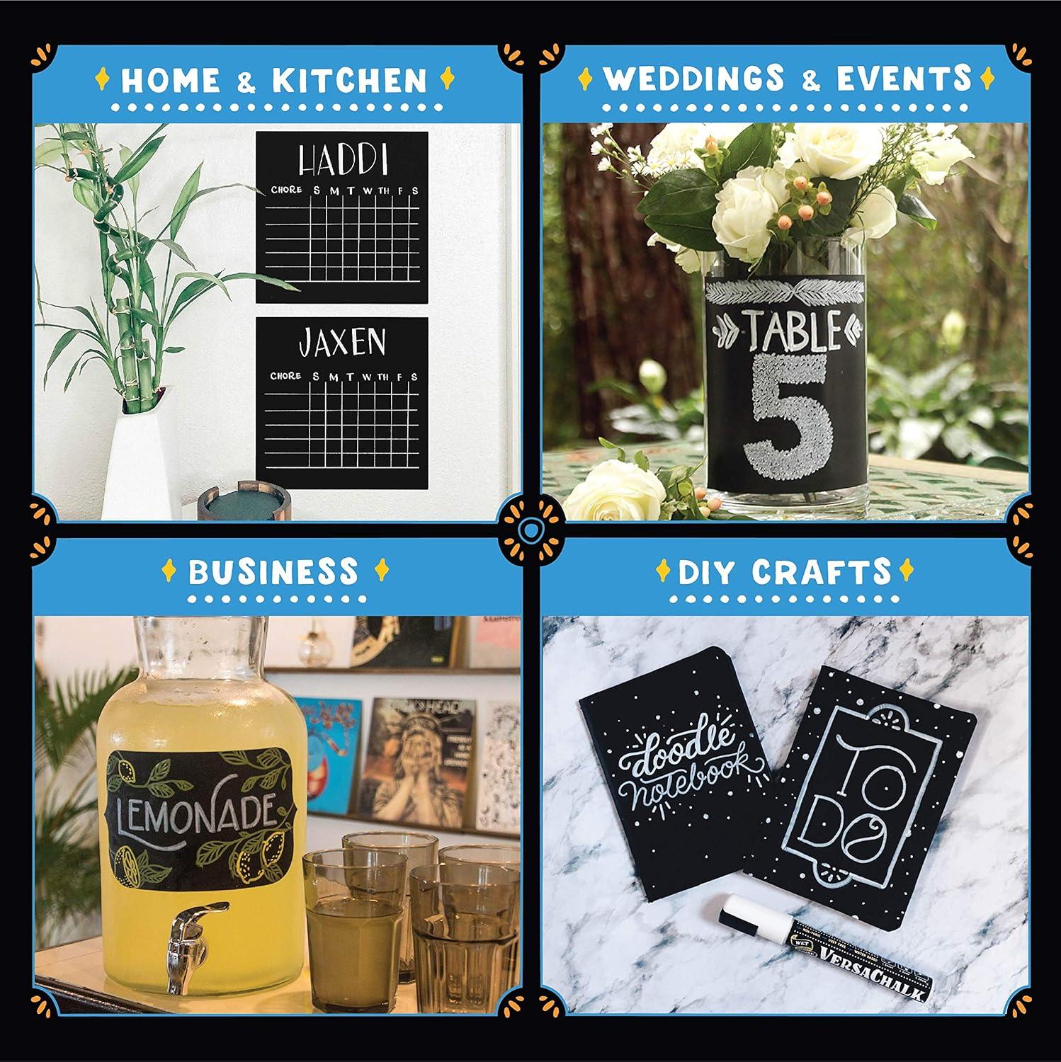 VersaChalk VersaChalk White Liquid Chalk Markers - 2 set, Wet Erase, for Chalkboards & Glass