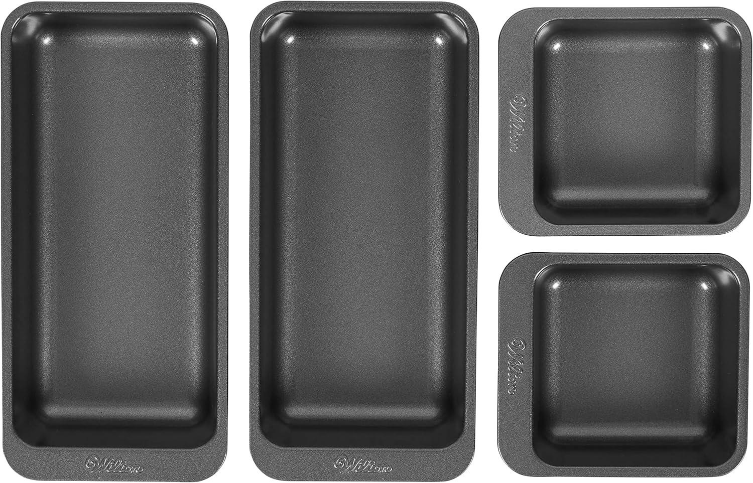 Wilton 4-Piece Non-Stick Square and Oblong Baking Pan Set