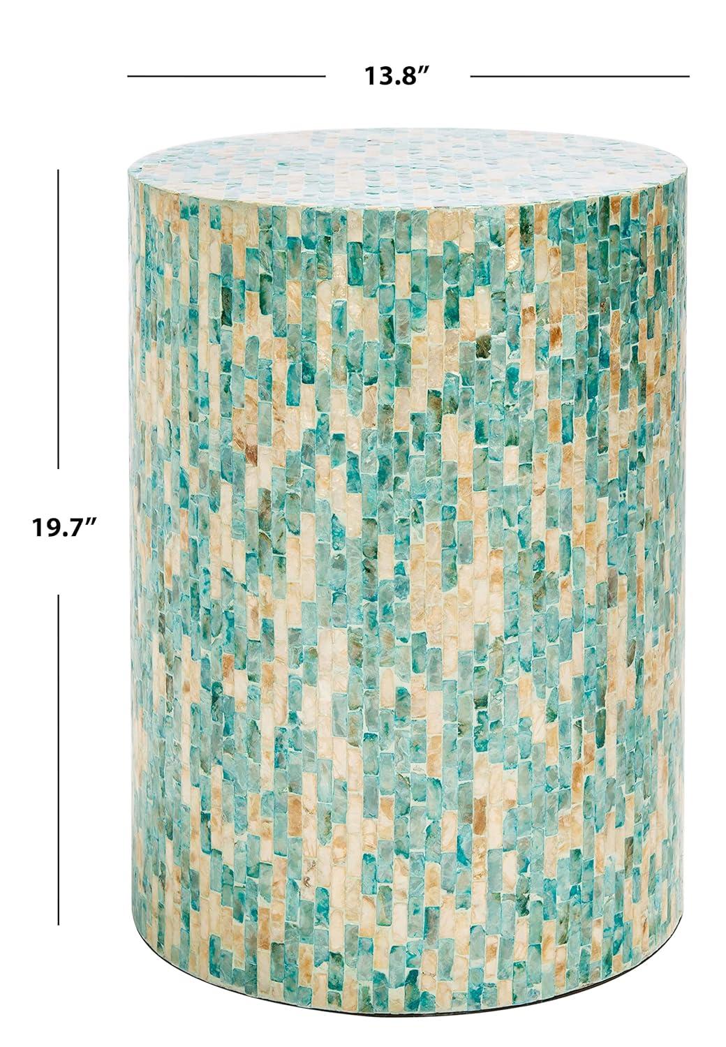 Presley Round Accent Table - Blue/Gold - Safavieh.