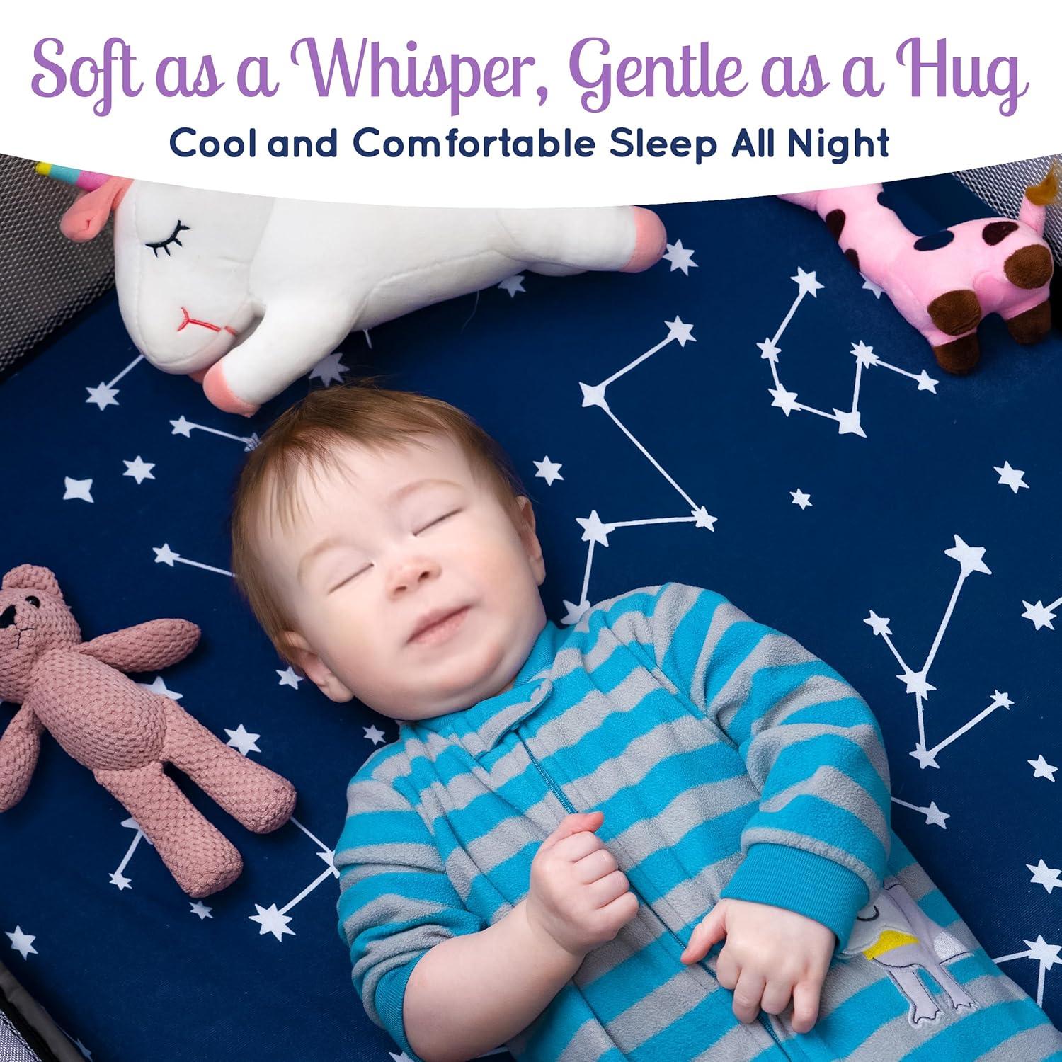 GROW WILD Pack n Play Fitted Sheets 3 Pack - 38” x 24" Jersey Cotton Crib Sheets