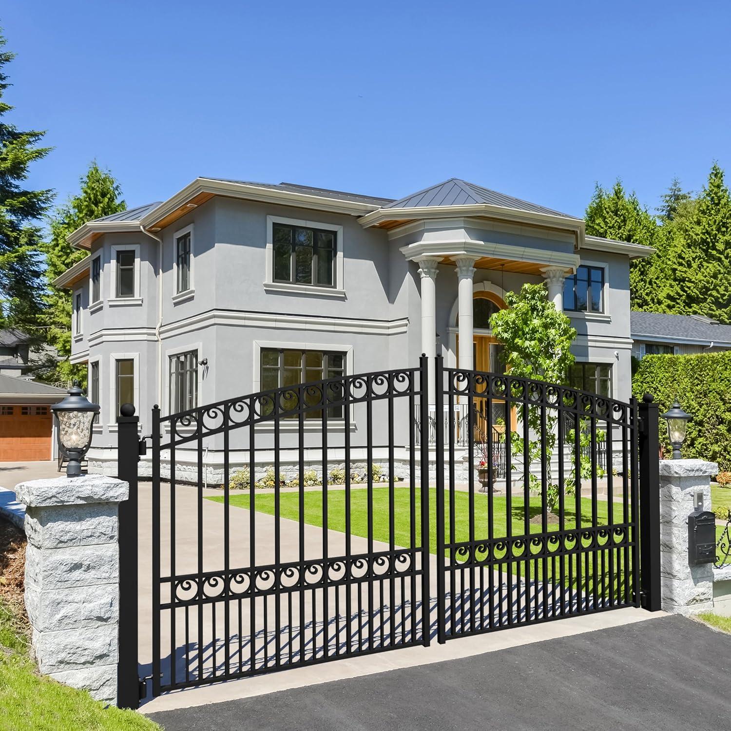 Steel Dual Swing Driveway Gate - PARIS Style