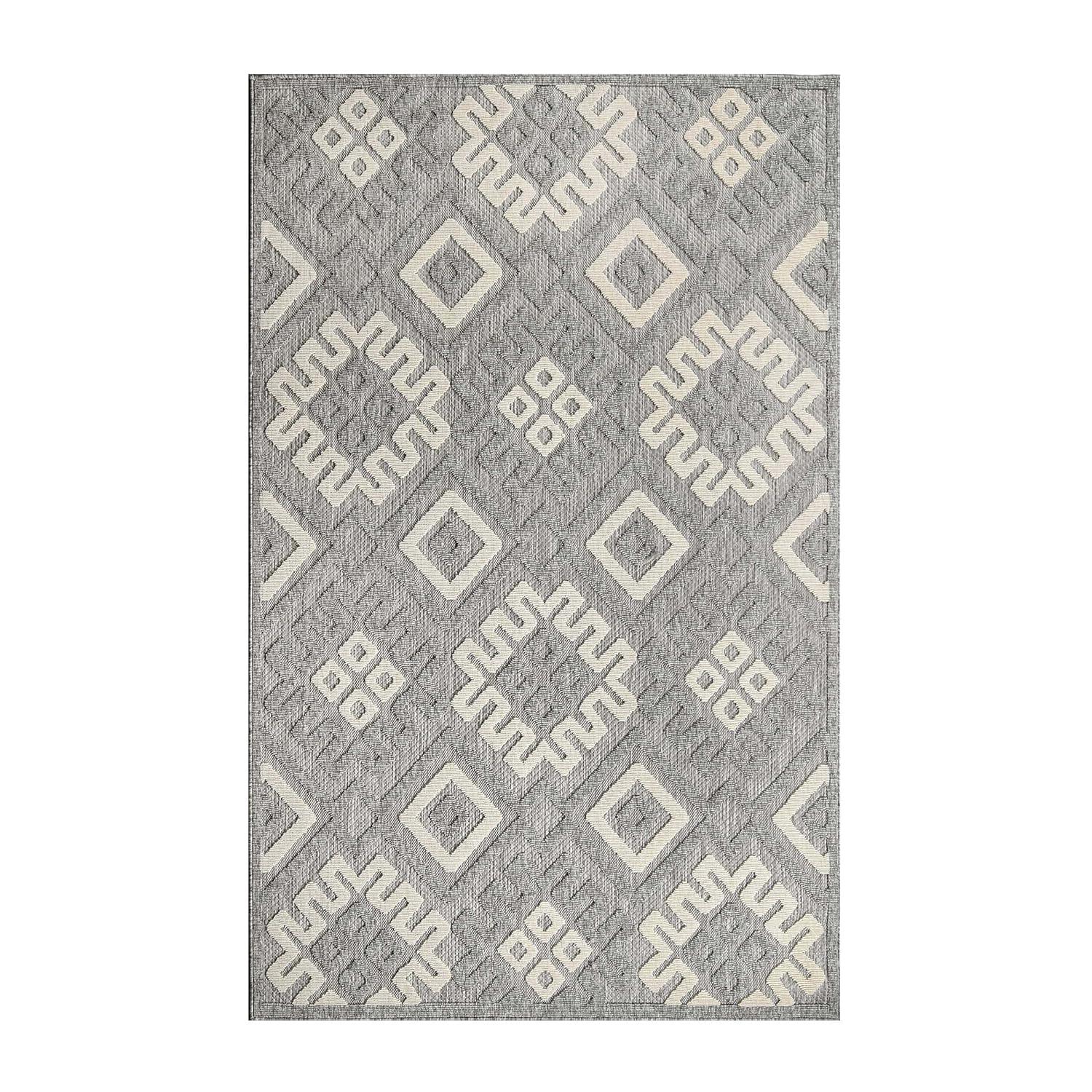 Modern Diamonds Geometric Indoor/Outdoor Area Rug, Gray, 5' 2" x 7' 2"