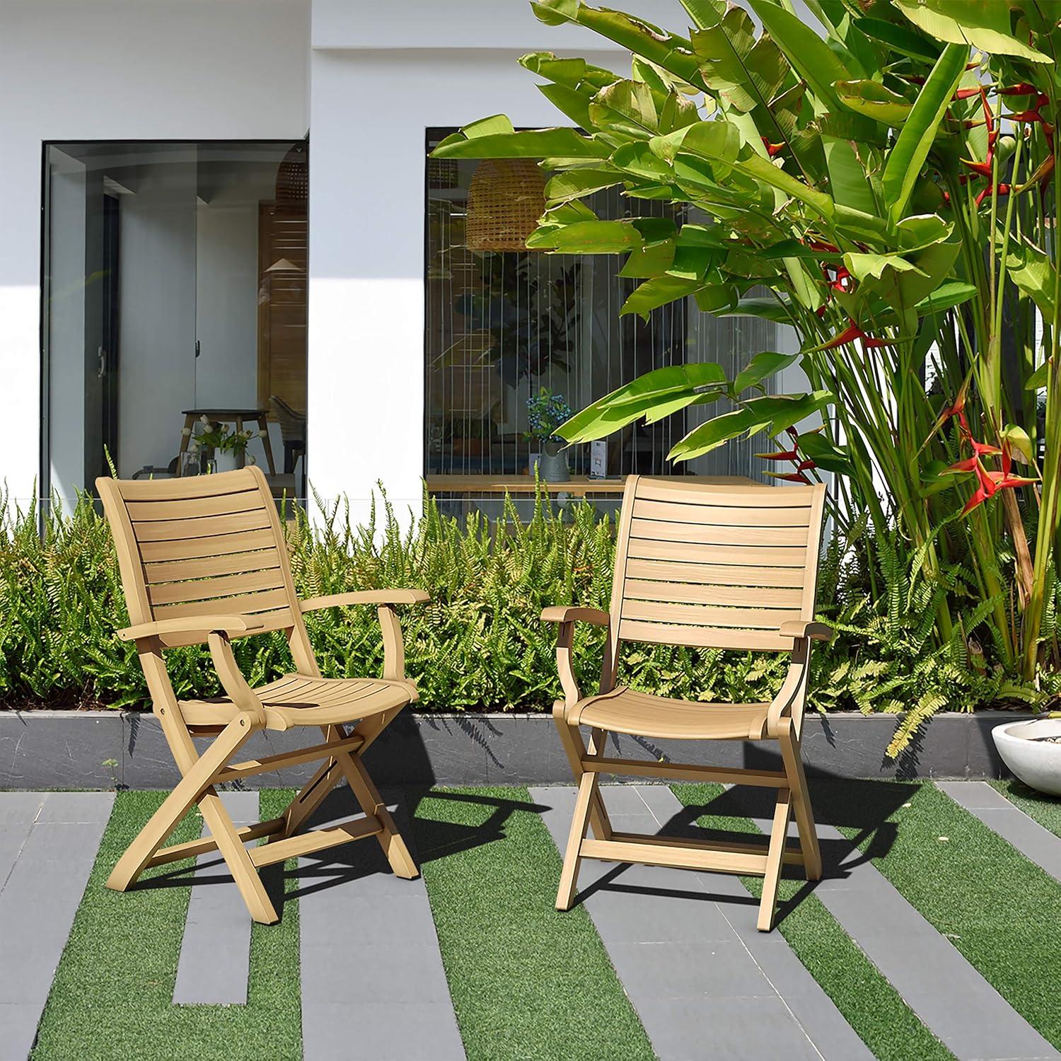 Dublin 2 pc Folding Armchairs in Teak