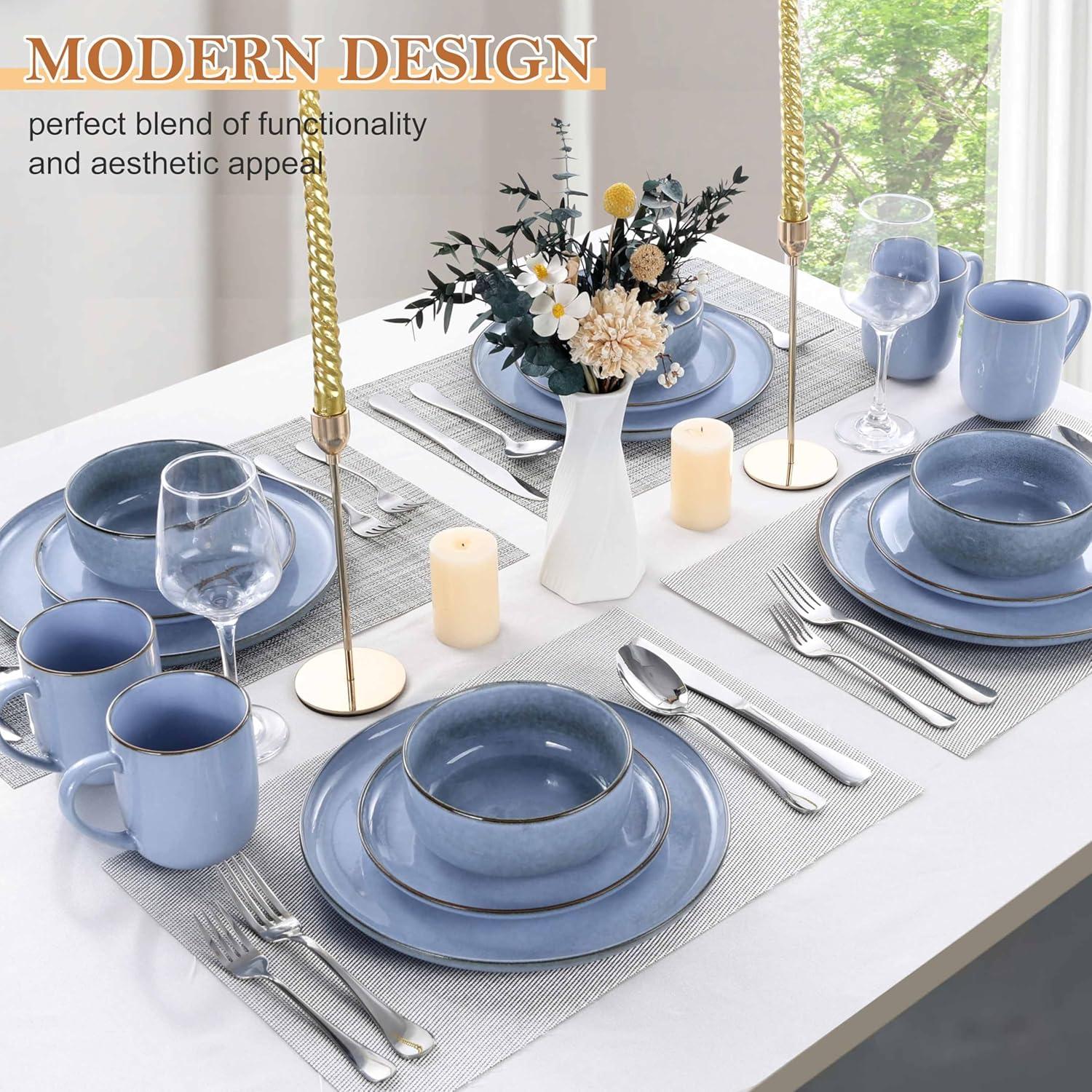 Tristyn 16 Piece Stoneware Dinnerware Set - Service for 4