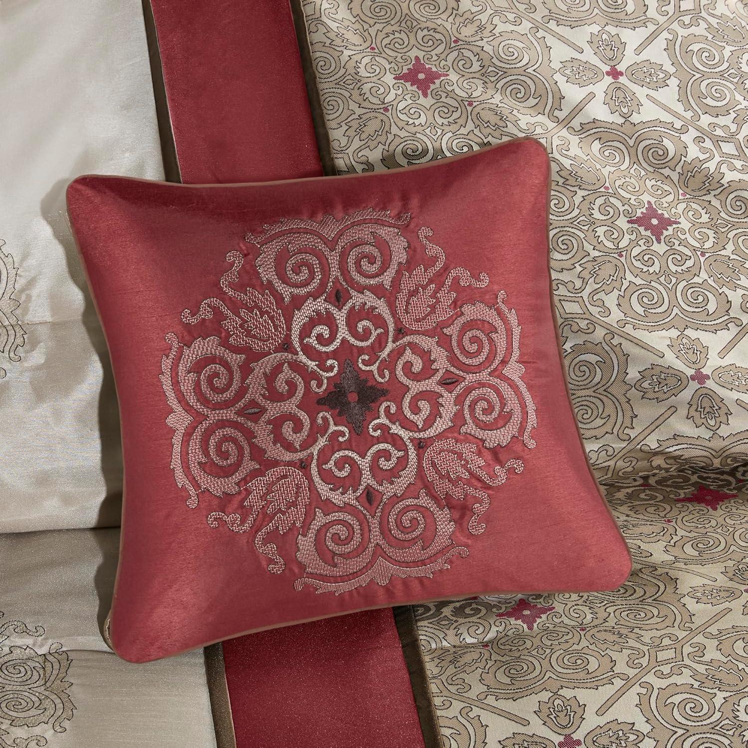 Madison Park Donovan 7 Piece Jacquard Comforter Set with Throw Pillows