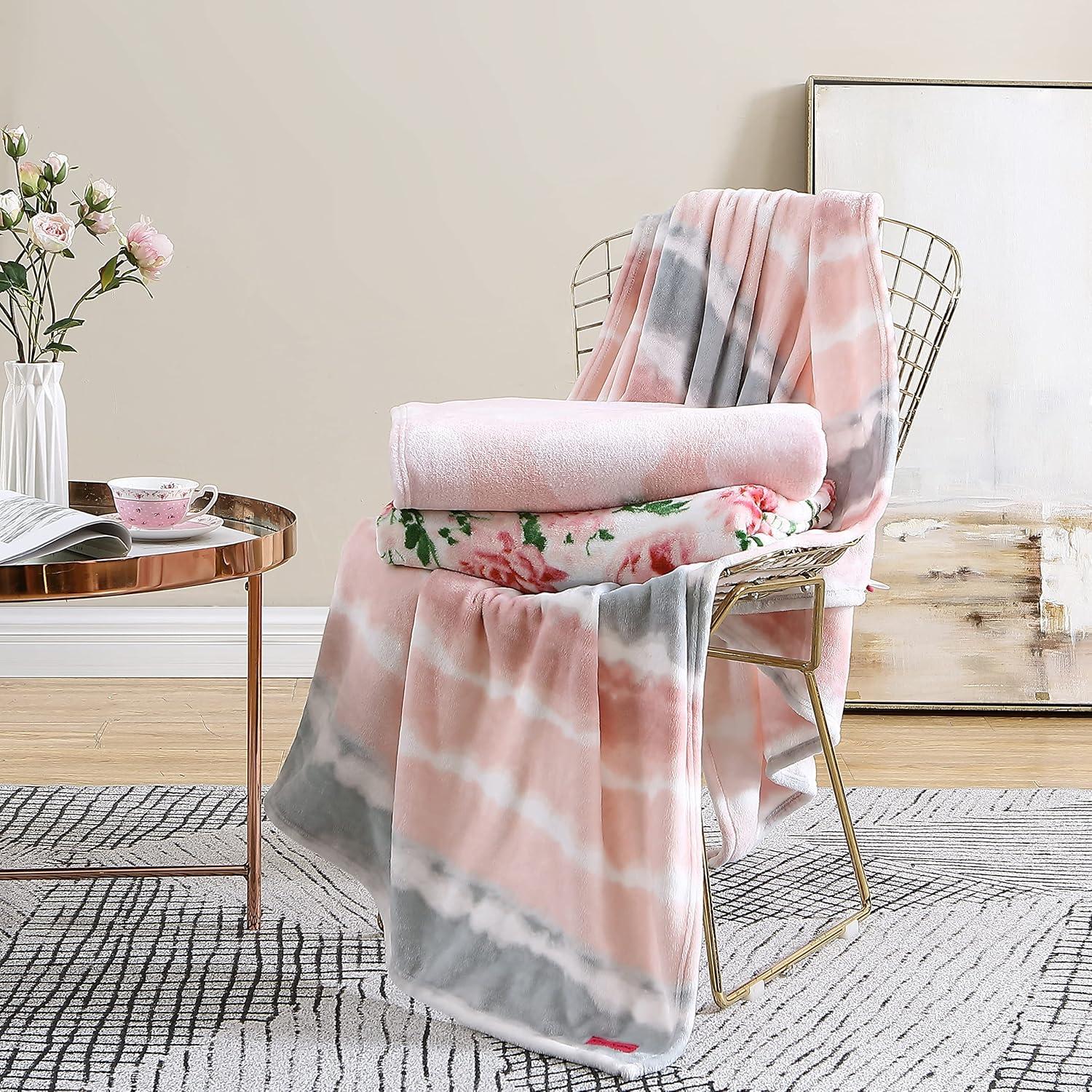 Cozy Cloud Ultra-Soft Fleece Throw in Pink Tie-Dye, 50" x 70"