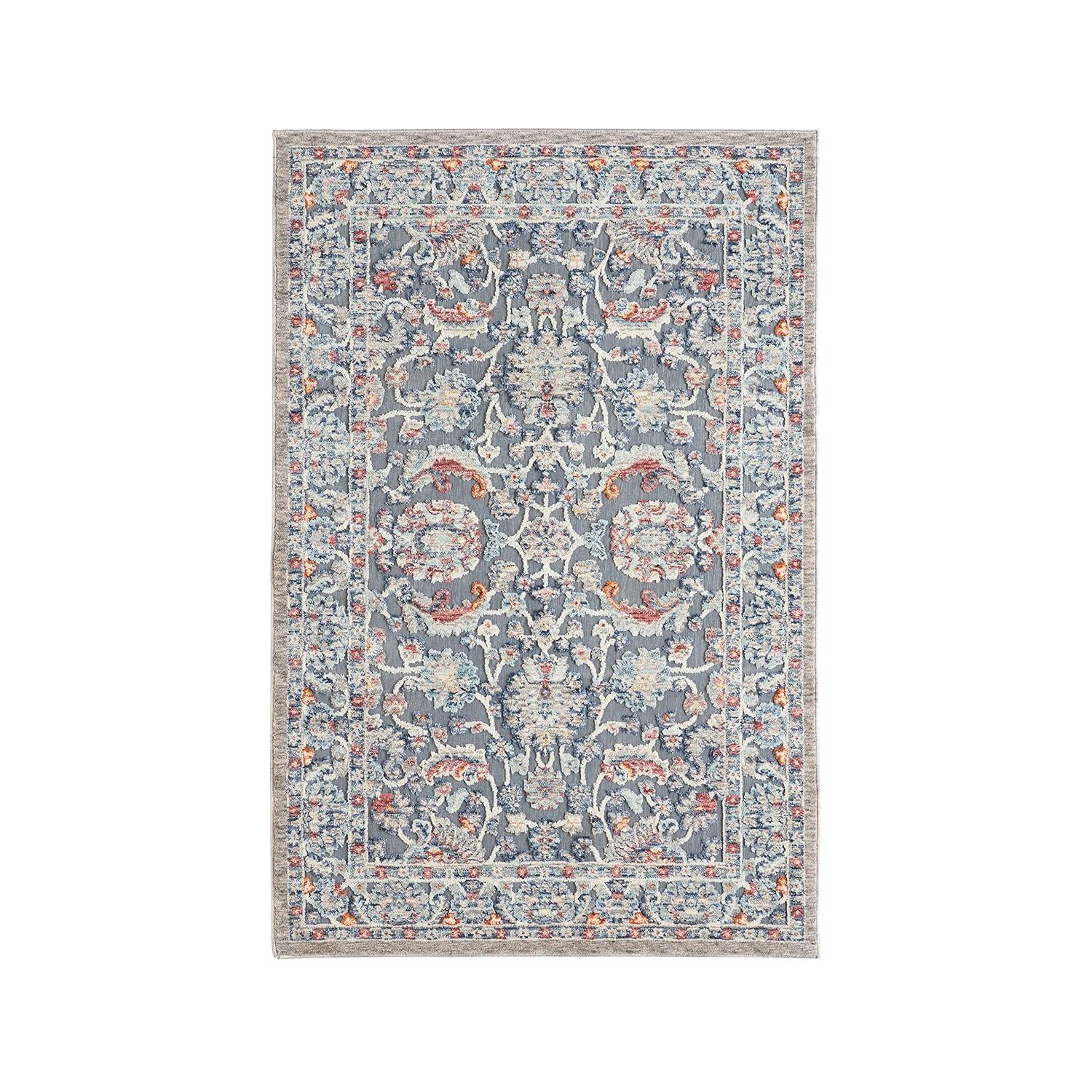 Laura Ashley Turkish Mystic Chenille Medallion Area Rug_Navy/Navy