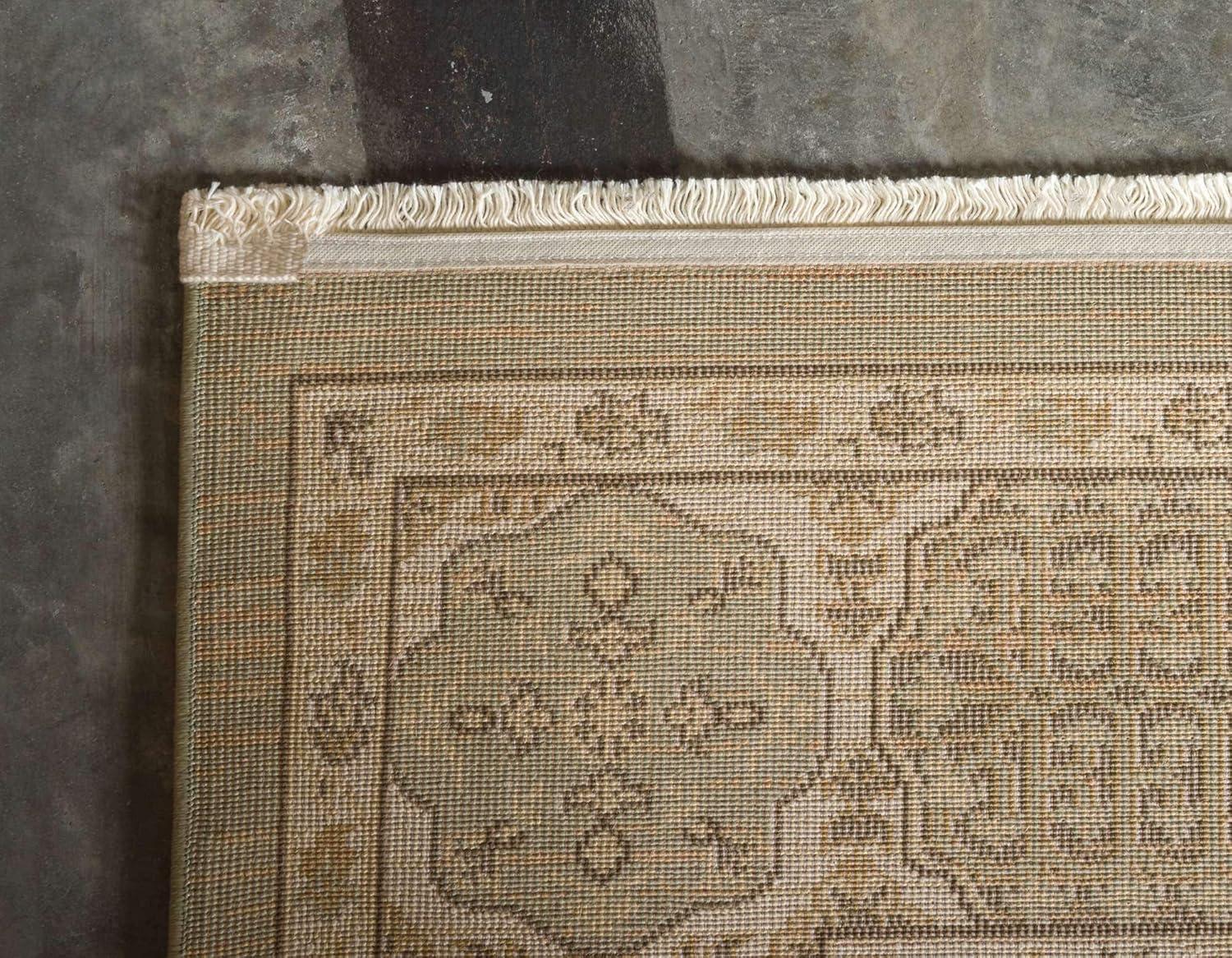 Unique Loom Palace Collection Area Rug - Amber (9'  x 12' Rectangle Light Green/Cream)
