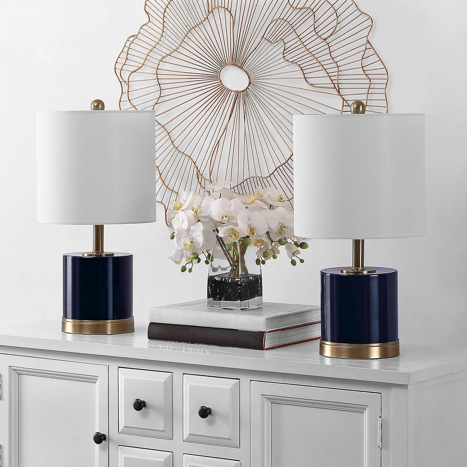 Jayce Table Lamp (Set of 2) - 20.5 Inch Height - TBL4309 - Navy Blue - Safavieh