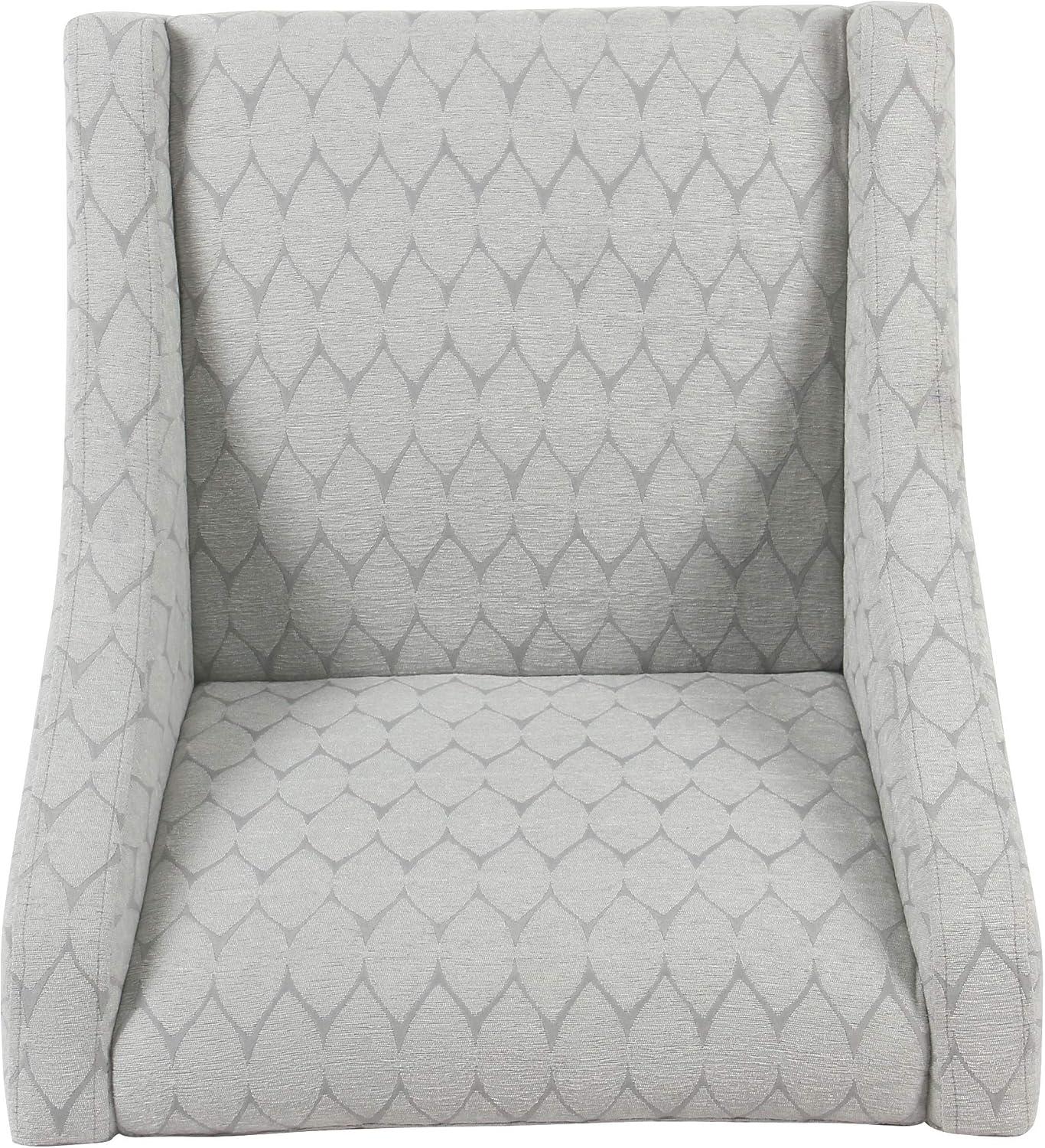 Modern Geometric Swoop Accent Chair in Textured Gray with Wood Legs